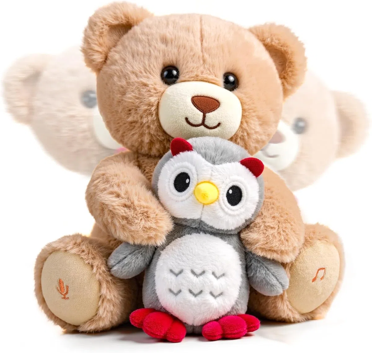 Orso Peluche Musicale Parlante Interattivo con Registra e Ripeti, Giocattolo Morbido per Bambini, Regalo per Neonati
