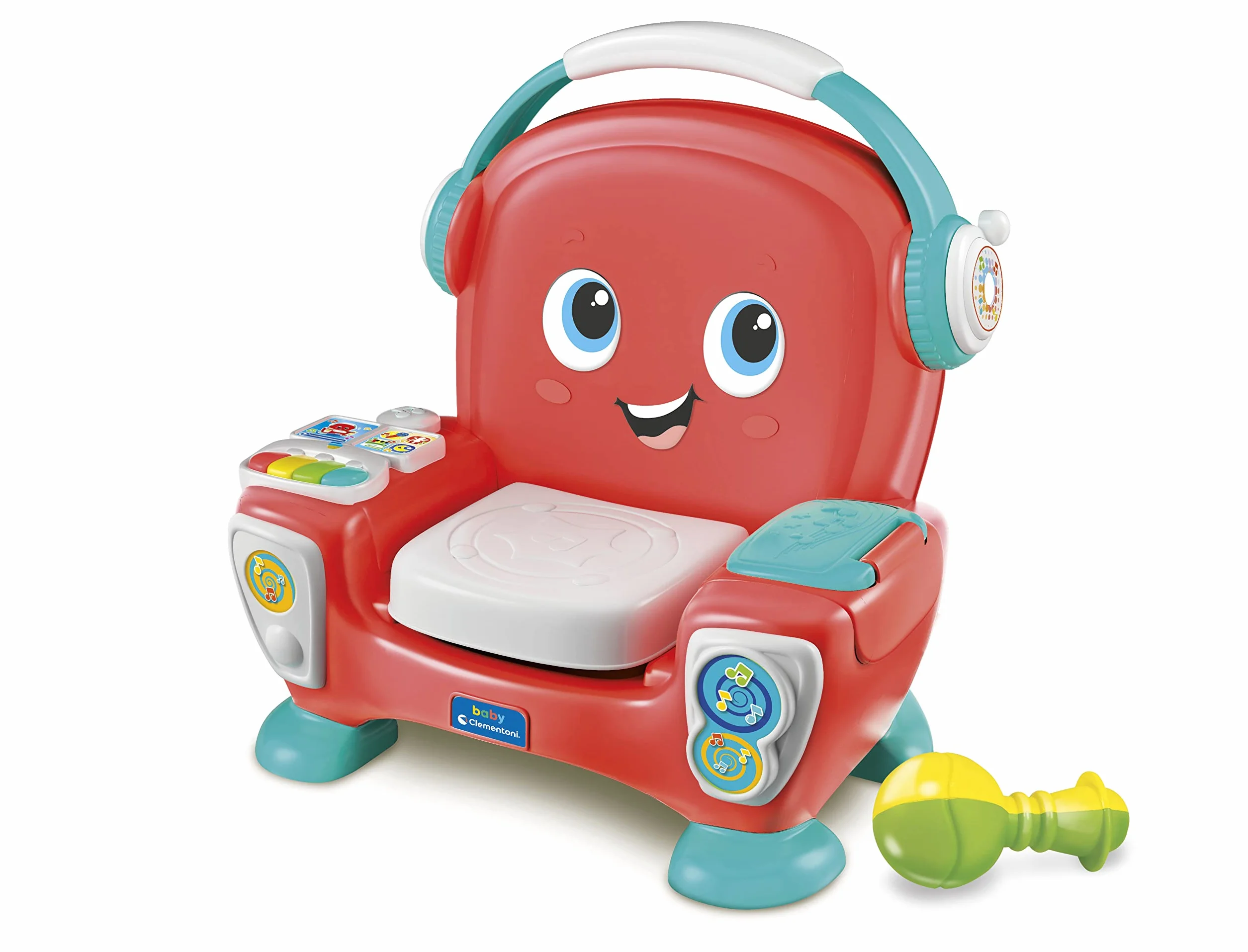 Baby Clementoni - Poltroncina Canta Suona e Balla, Poltrona Interattiva Parlante Bambini 12-36 Mesi, Gioco Educativo con Luci e Canzoni, Stimola Sviluppo Cognitivo e Motorio, Lingua Italiana, 17754