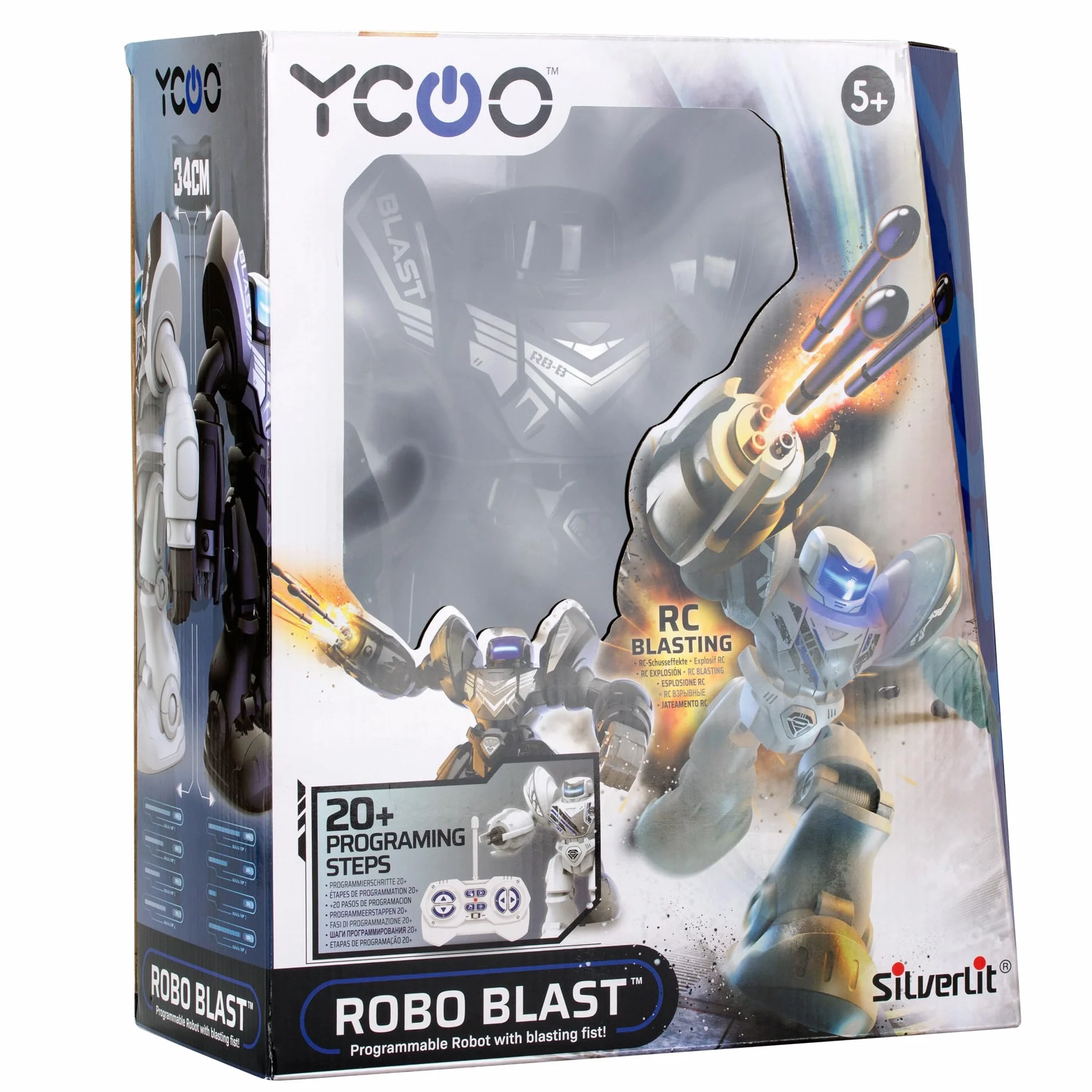 Silverlit YCOO Robo Blast Nero - Robot telecomandato - Funzione Tiro - Musica inclusa - Funzione danza -XXL Robot