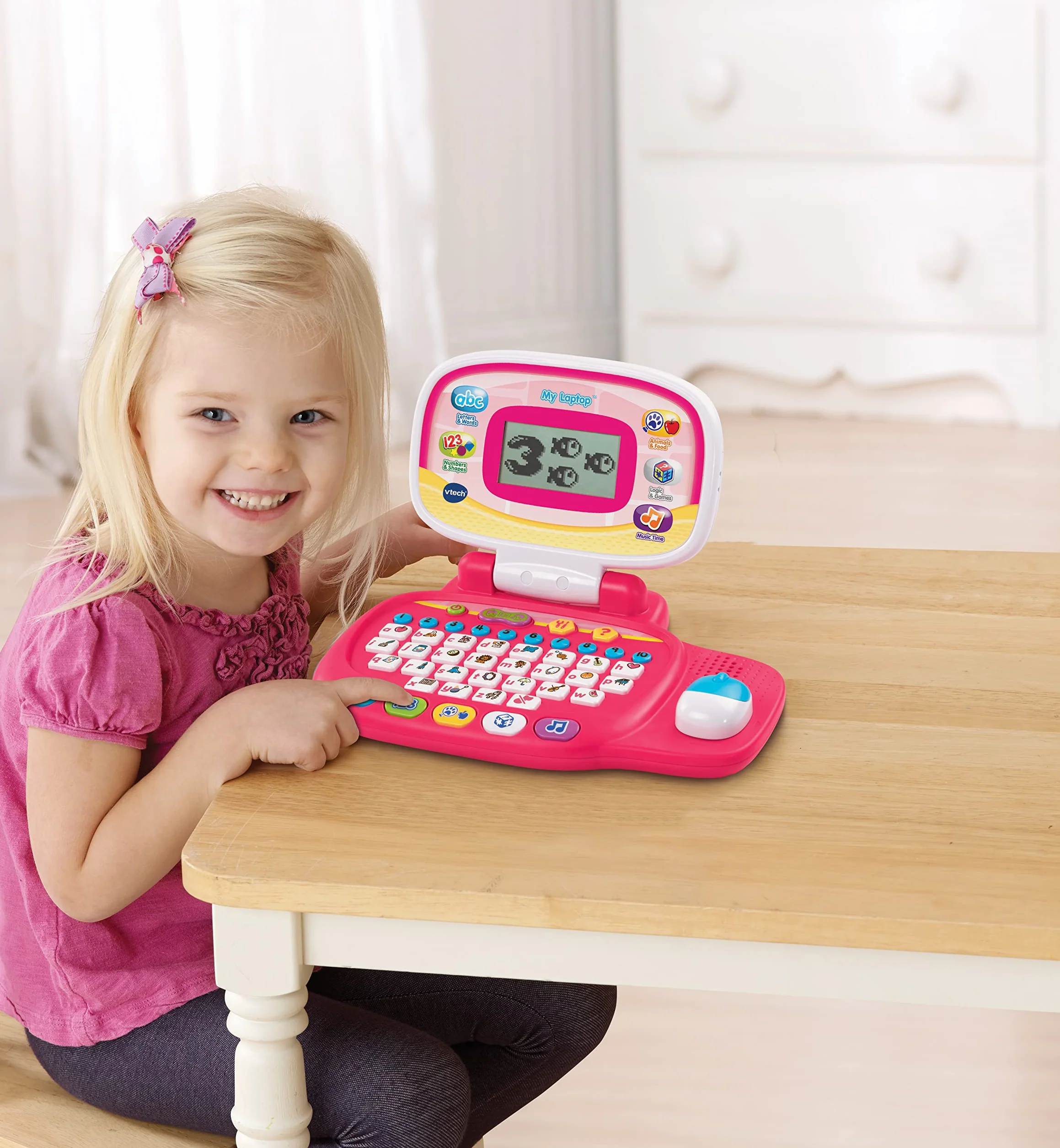 VTech Pre-School My Laptop-Rosa, Colore, 20.9H x 27.1W x 6.8D, 155453