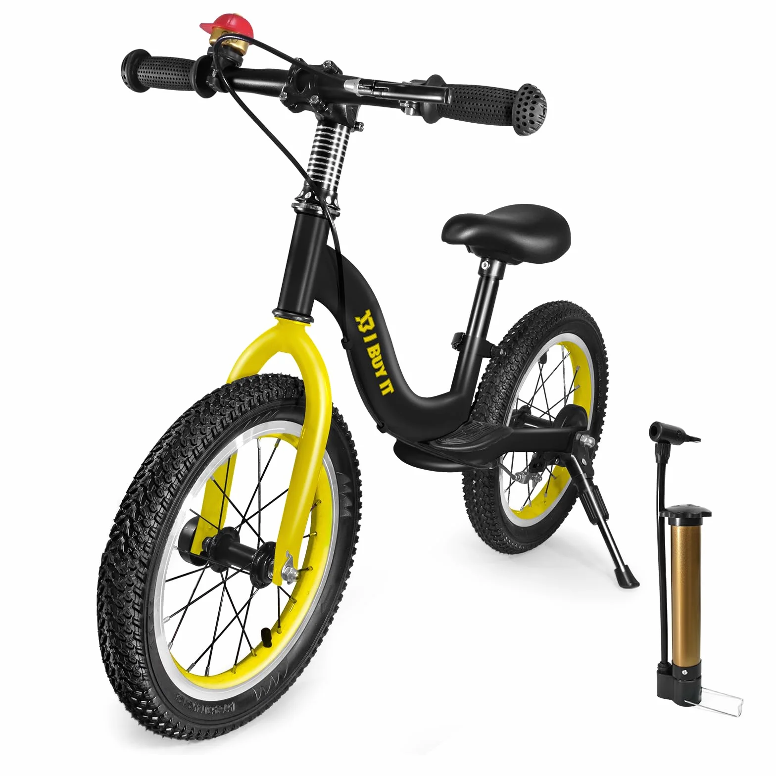 Bicicletta da 14/16 pollici a partire da 3 4 5 6 7 anni ragazzi ragazze ruote regolabili per bambini con freno e supporto, bicicletta per bambini senza pedali con pneumatici e poggiapiedi