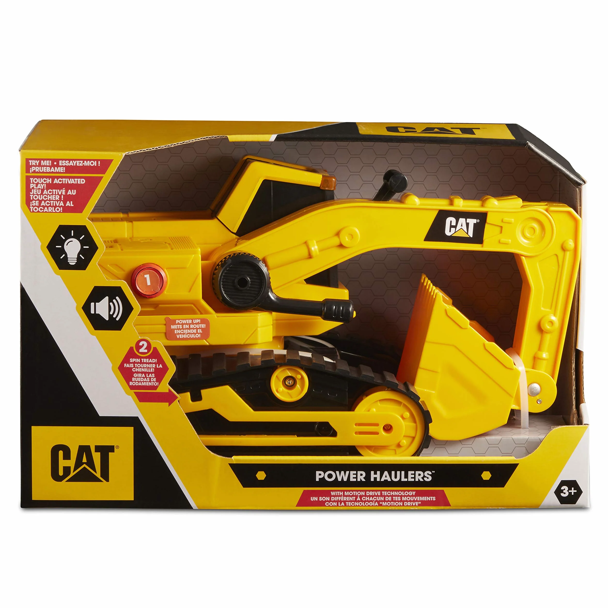 CatToysOfficial | Escavatore Giocattolo Power Haulers CAT Construction da 29,2 cm | Ruspa Giocattolo per Bambini con Luci e Suoni Realistici, Tecnologia Motion Drive | Giochi Bambini 3 Anni in Su