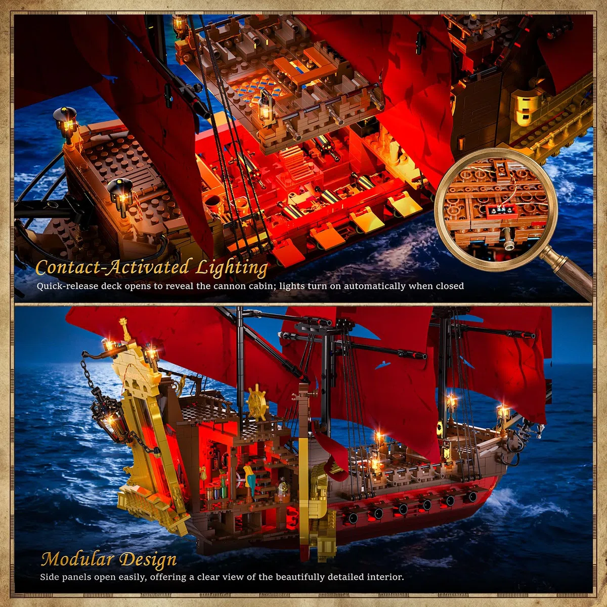 JMBricklayer Kit di costruzione di nave pirata per adulti 40003