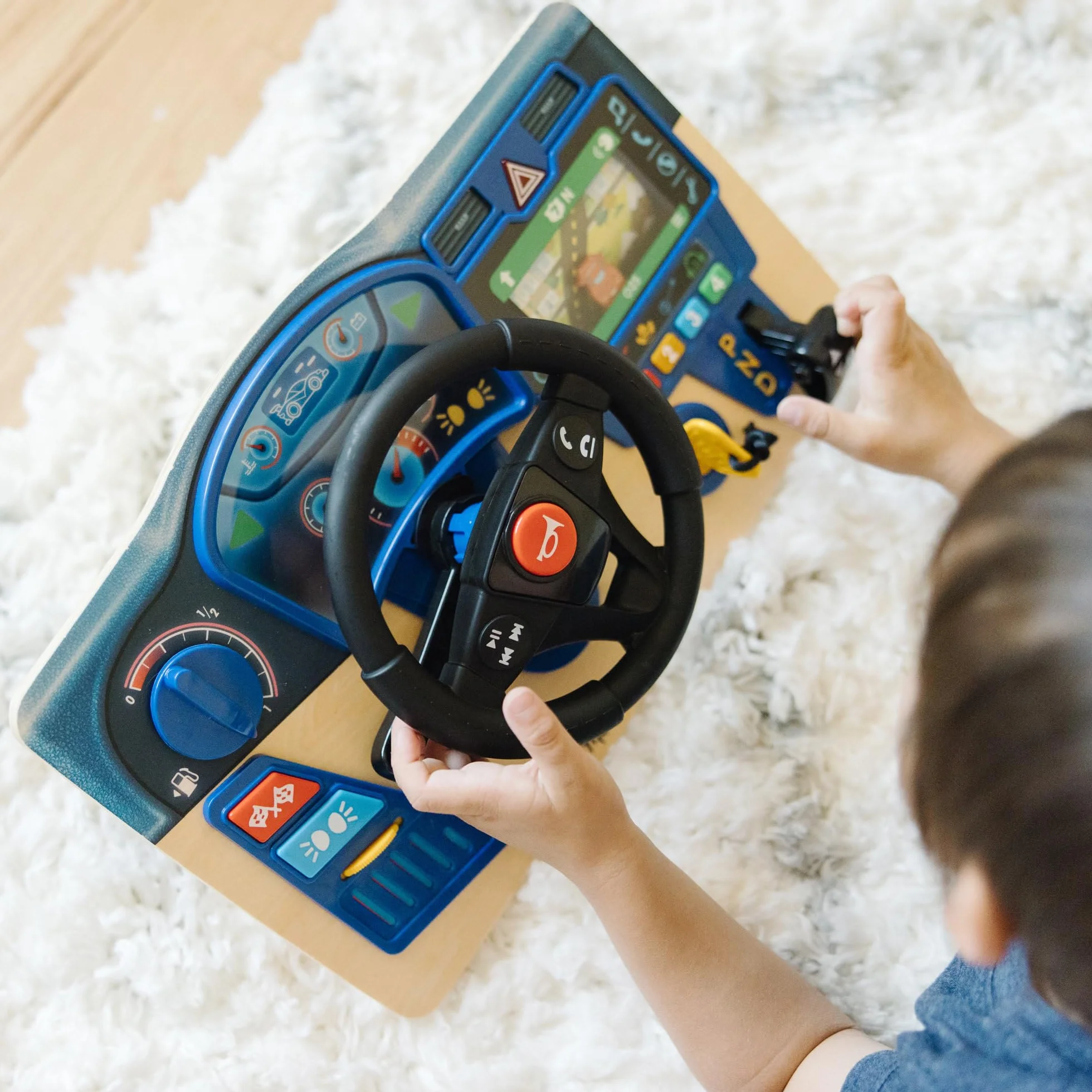 Melissa & Doug Volante Giocattolo per Bambini - Gioco Interattivo con Suoni e Pulsanti Colorati, Simulatore Guida, Regalo Educativo per Bambini e Bambine, 3+ Anni - Certificati FSC