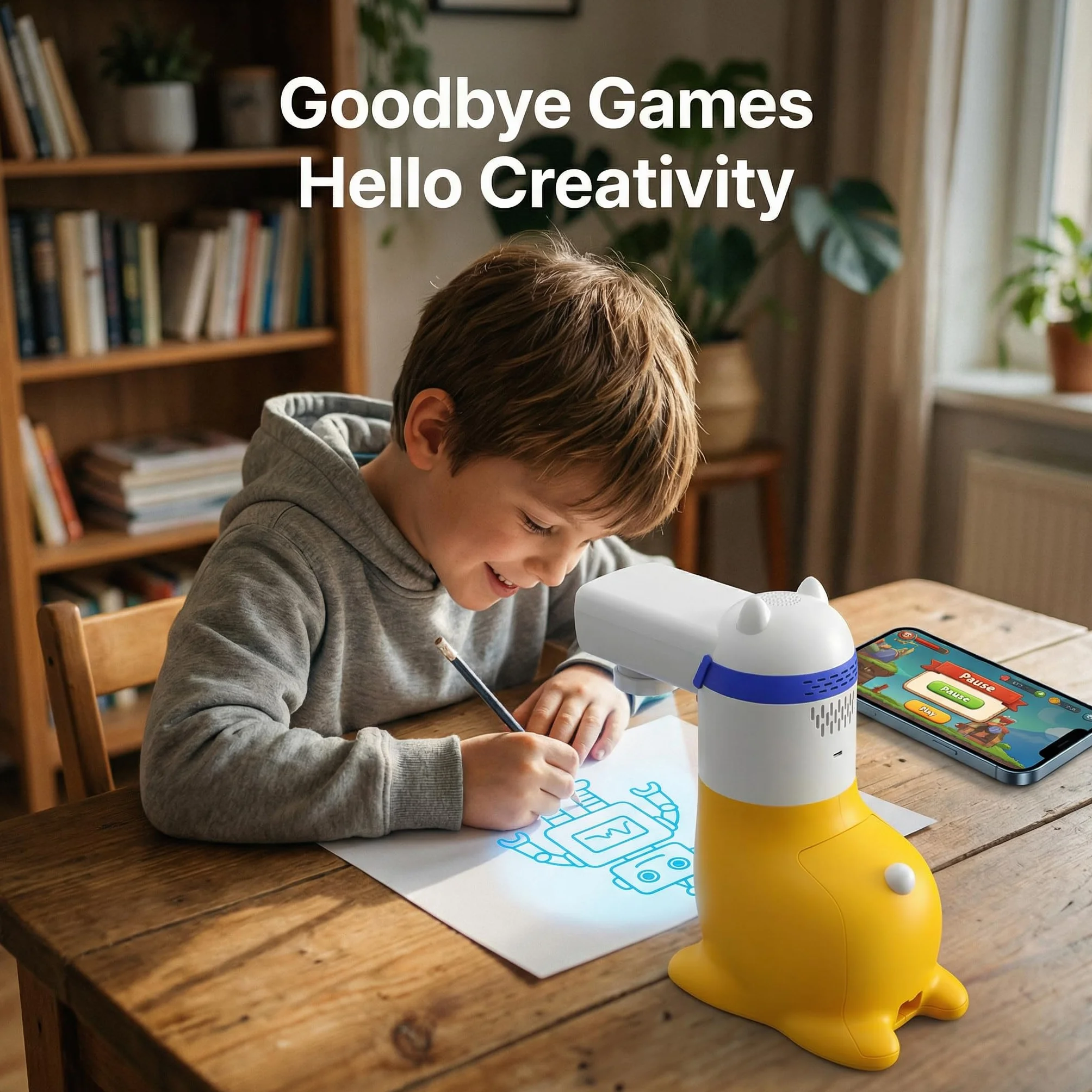 Regalo di compleanno per ragazzi e ragazze, proiettore di disegno AI per bambini, giocattolo educativo per l’apprendimento artistico, robot da pittura per bambini di 4 5 6 7 8 9 anni