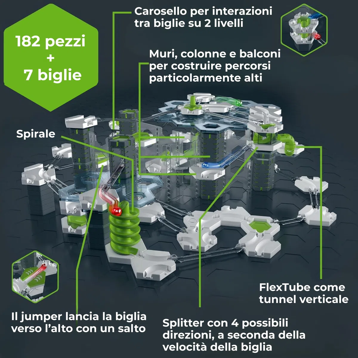 Ravensburger - Gravitrax PRO ThemeSet | Pista Biglie con 190 Pezzi | Rompicapo Bambini con Le Biglie | Giochi Bambino 8 Anni Maschio | Giochi per Bambini Compatibili con Tutti I Gravitrax