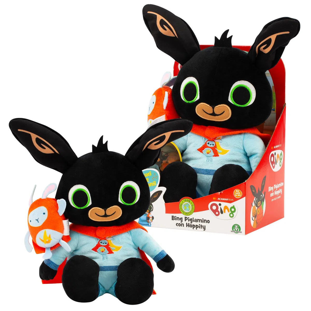 Bing Pigiamino Peluche Interattivo con Amico Hoppity, Giochi Neonato 0 Mesi +, Luci e Suoni