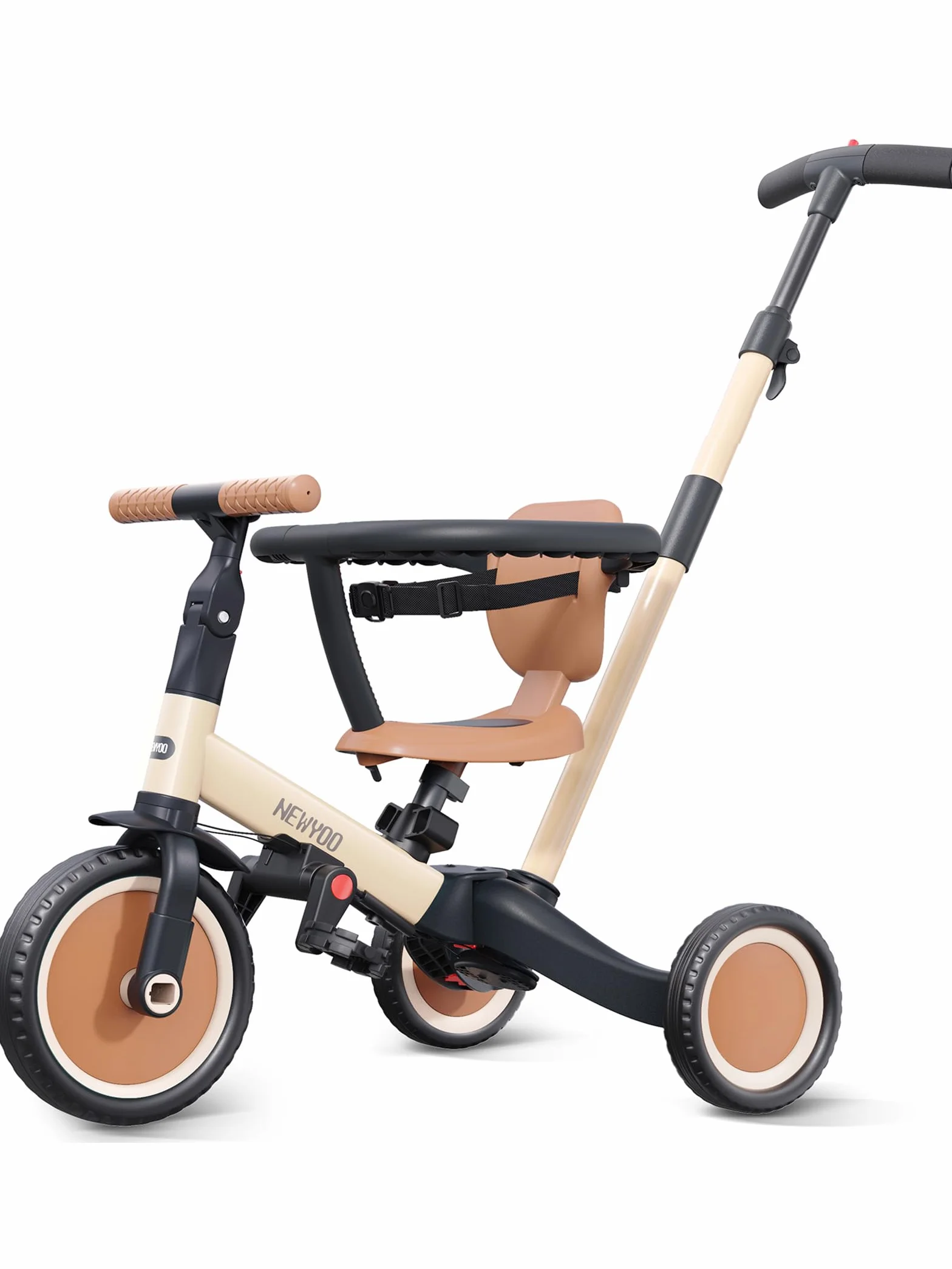 newyoo Triciclo per bambini 5 in 1, Bici per bambini, Regalo di compleanno e giocattoli per ragazzo e ragazza di 1-3 anni, Trike con maniglia di spinta