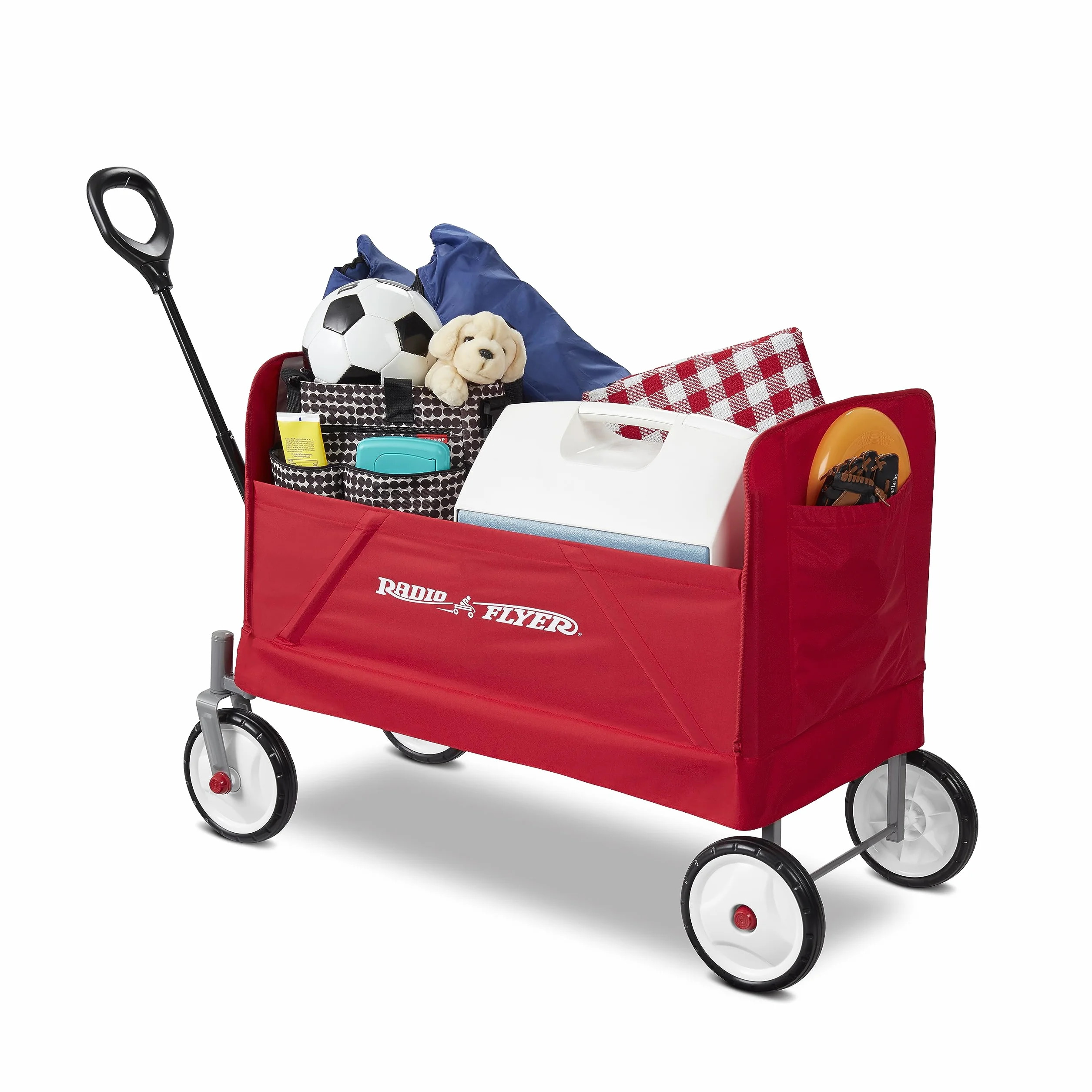 Radio Flyer EZ carrello pieghevole, rosso, per bambini da 1,5 anni in su, carrello da giardino e da carico