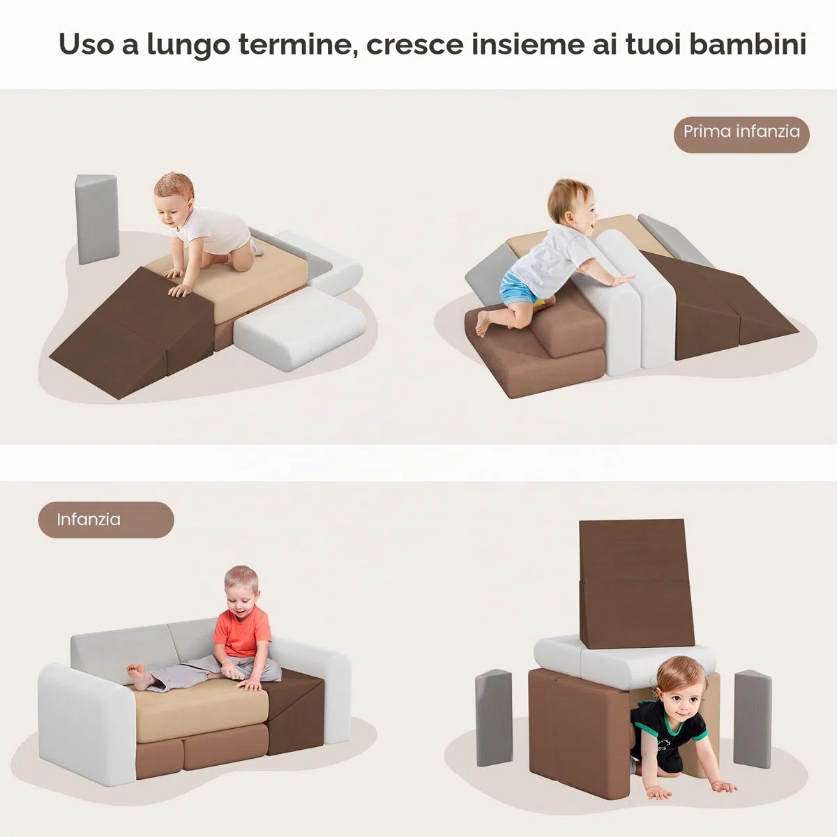 Blocchi di Schiuma per Arrampicata per Bambini, Divano Morbido e Attrezzatura da Gioco