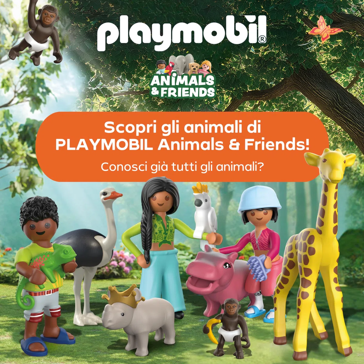 PLAYMOBIL | Animals & Friends | Zoo Parco avventura con animali | 3 piattaforme con funivia e ponte sospeso | gioco per bambini dai 4 anni in su | 72070