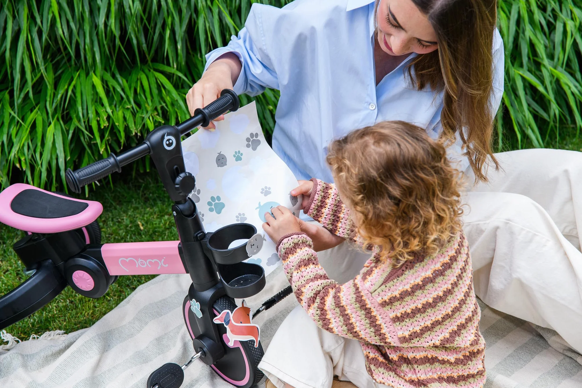 MoMi FILO 3in1 Triciclo Evolutivo per bambini 1-3 anni - Bici Senza Pedali Pieghevole, sella regolabili, pedali rimovibili - Tricicli con portabicchiere e ruote in EVA