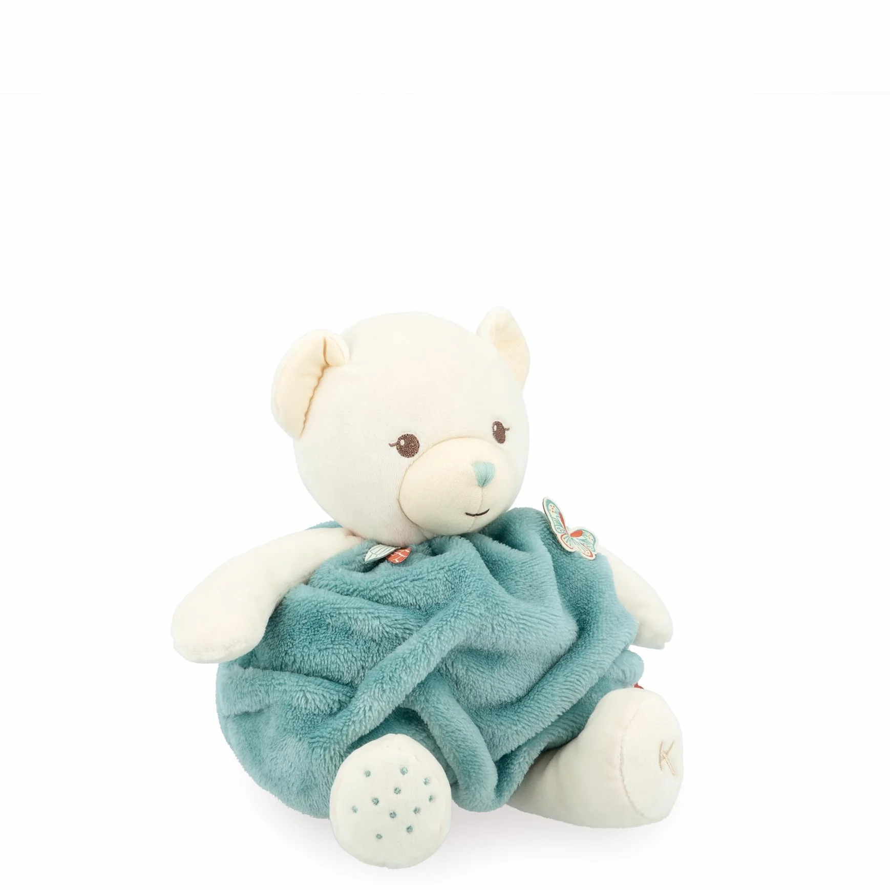 KALOO - Plume - Bulle d'Amour Orso Verde - Morbido Orsetto Peluche 30 cm - Grande Doudou per Neonato - Sviluppo del Tatto - Cofanetto Regalo Personalizzabile - Dalla Nascita, K214001