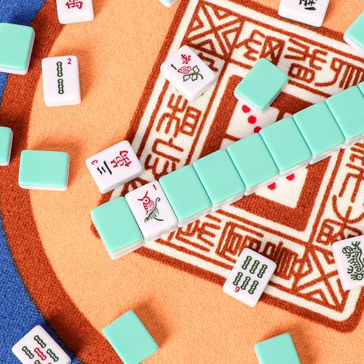 Set di piastrelle americane Mahjong, 166 piastrelle American Mah Jongg con colore blu (3 cm, solo piastrelle)