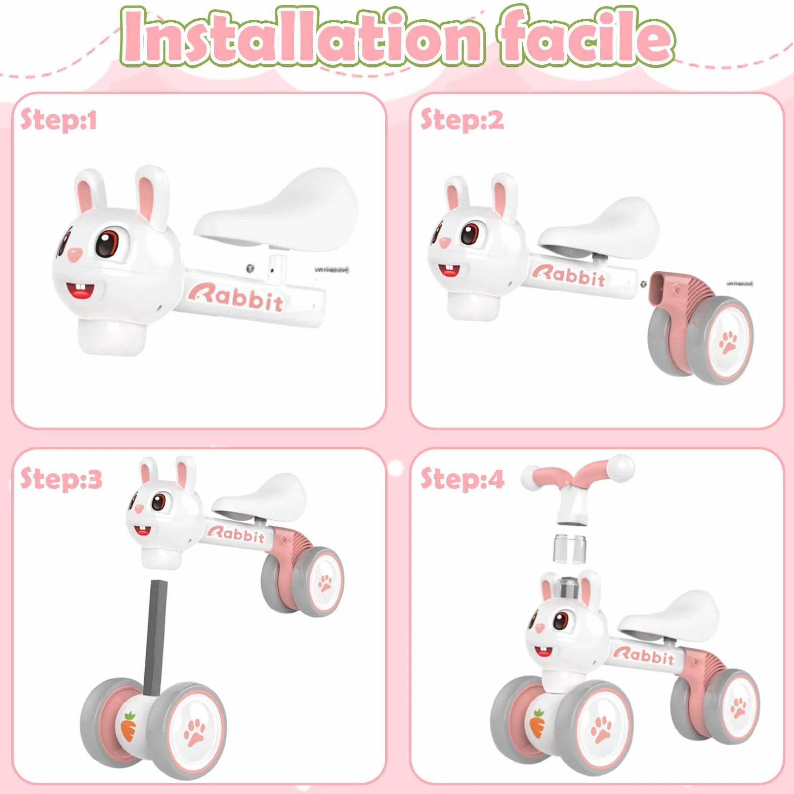 XIAPIA Bici Senza Pedali Bicicletta per Bambini 1 2 3 Anni, Bicicletta Equilibrio Bambino 1 Anno, Giochi Bambini, Prima Bici Regalo