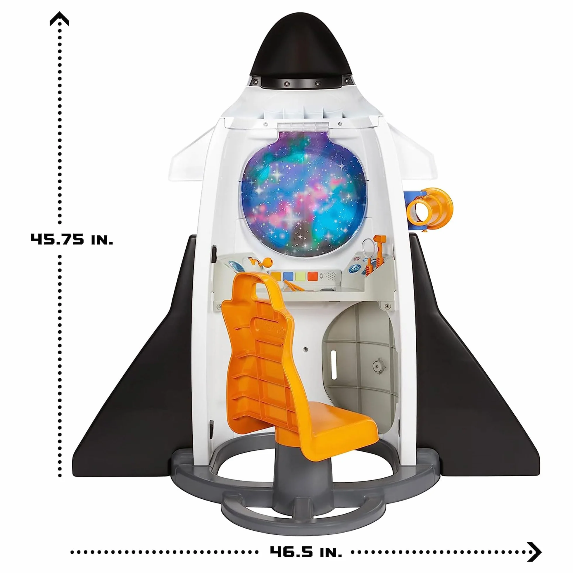 Little Tikes Adventure Rocket; Include un Sedile, Strumenti per lo Spazio, Telescopio, Sportello di Uscita e Accessori Divertenti; Con Luci e Suoni Realistici; Sono Richieste le Batterie; Età: 2+