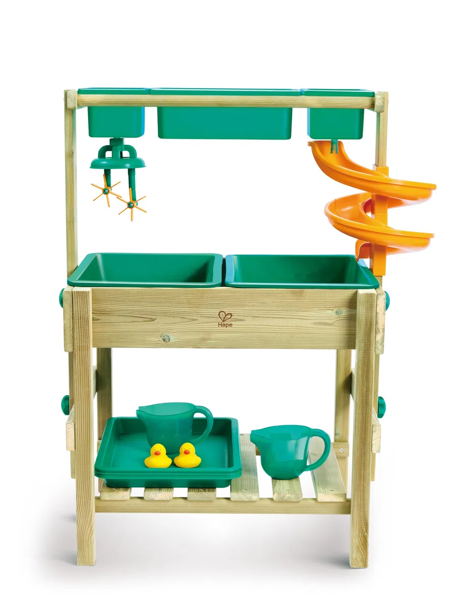 Hape tavolo da gioco d'acqua multifunzionale per bambini divertimento all'aperto