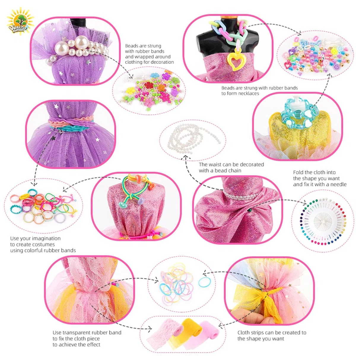Fashion Studio Kit per ragazze, kit di e mestieri, studio di creativo con 2 manichini per ragazze 6 anni in su, Halloween, festa dei bambini, compleanno, Ringraziamento, Natale