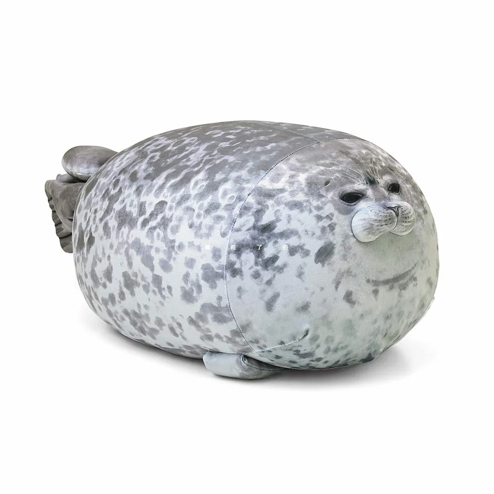 Cuscino di Peluche con foca Carina con Corpo paffuto, Realistico Ripieno di Vita Marina Sigillo Morbido Cuscino di Bambola per Bambini Giocattoli Regalo di Compleanno, 60CM