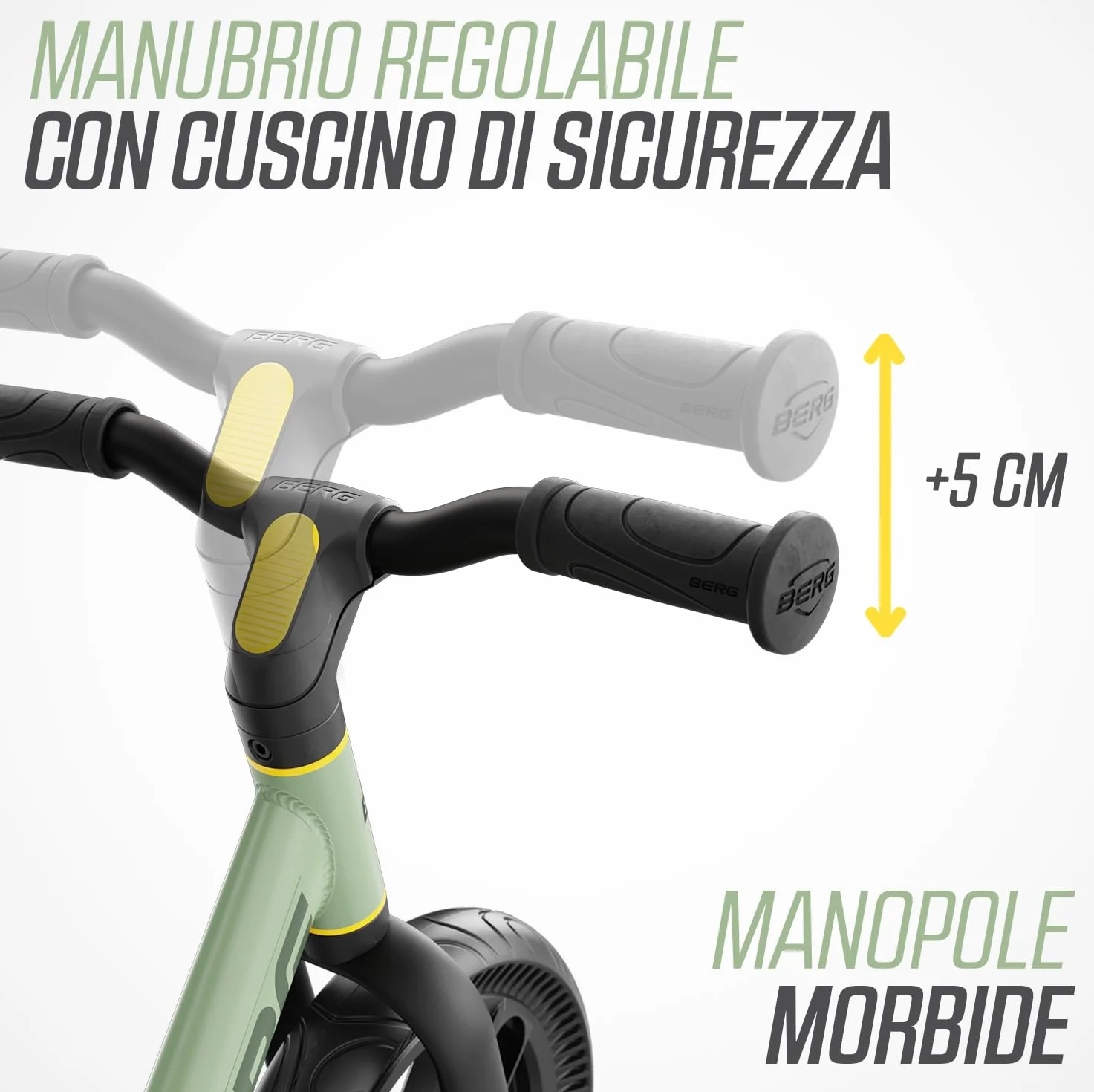 BERG MOOV 10 | Bici Senza Pedali per Bambini da 2 Anni | Ruote EVA Antiforatura da 10 Pollici | Sella e Manubrio Regolabili | Leggera ed Ergonomica | Facile da Trasportare