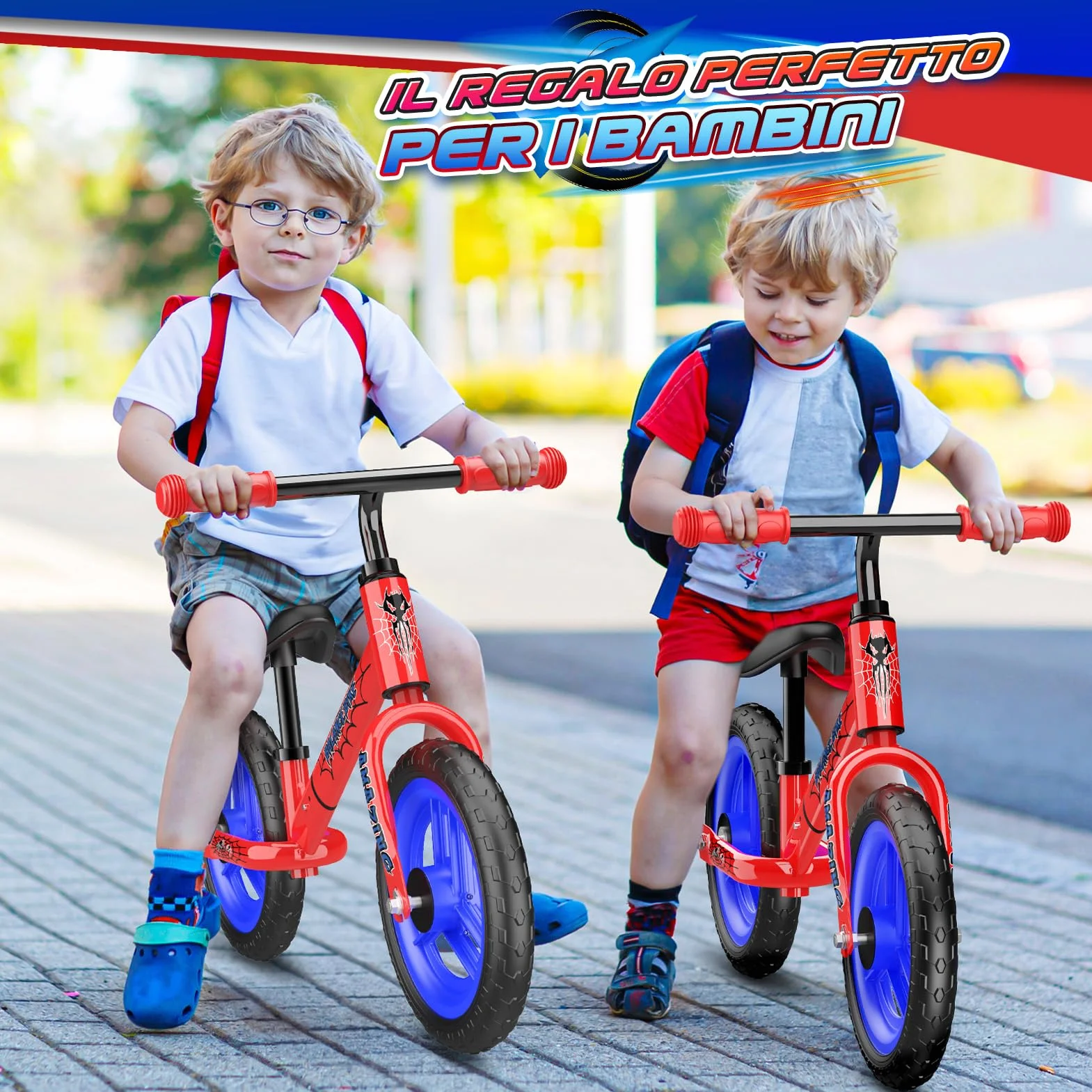 Braxel Bicicletta Bambini Senza Pedali 2-6 Anni, Giocattoli Giochi per Bambini 2 3 4 5 6 Anni Regalo Bambino, Bici Senza Pedali Balance Bike per l'Equilibrio, Manubrio e Sellino Regolabili, Max 35 KG