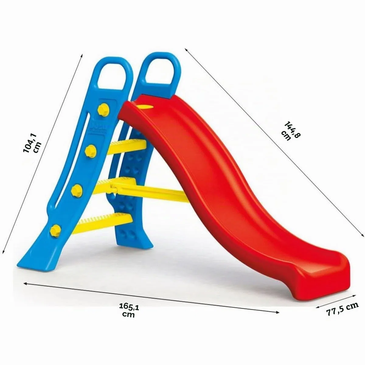 Dolu grande scivolo 2 in 1 con scala blu e discesa rossa autoportante per bambini 104 x 165,5 x 77,5 cm
