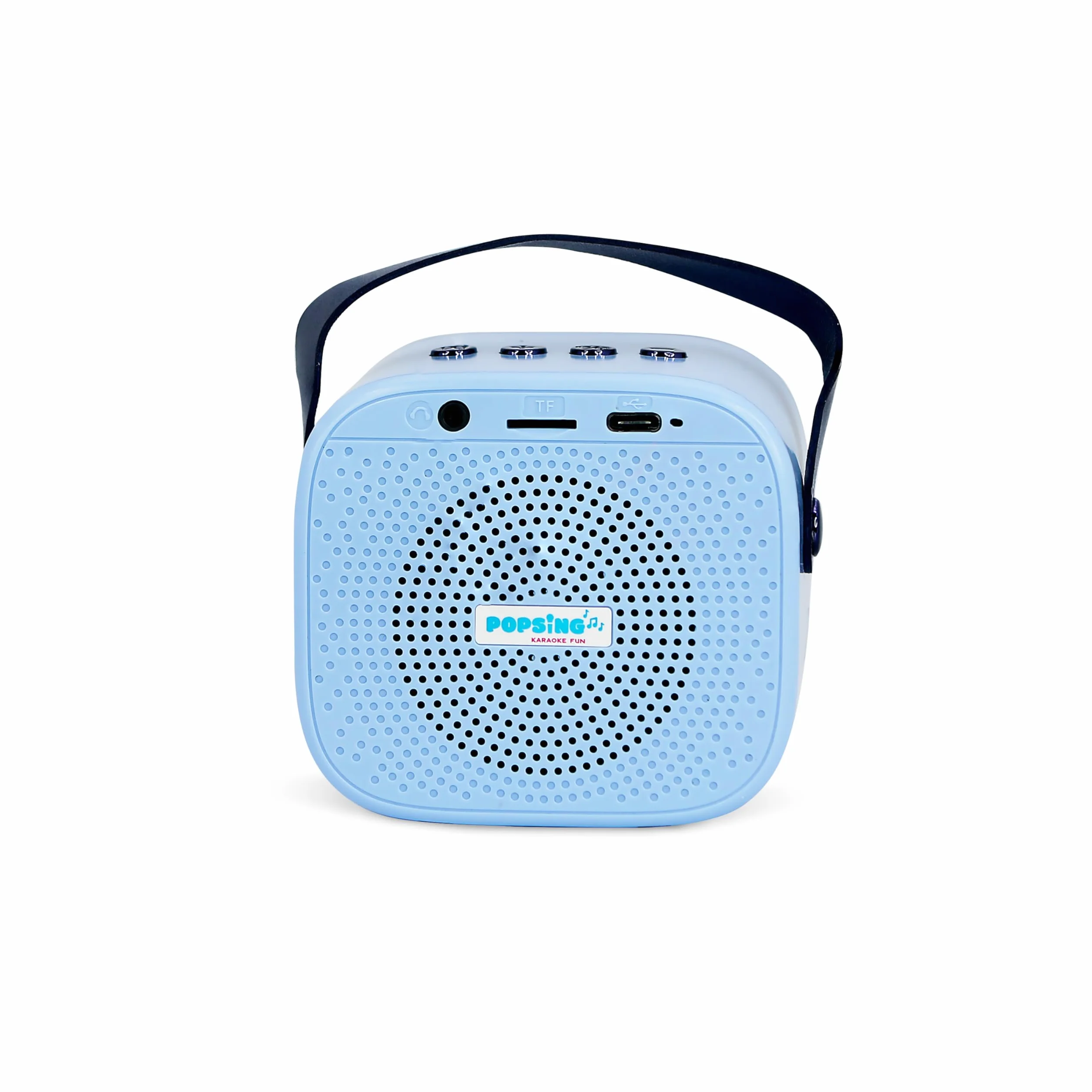 Bluey - Mini altoparlante per karaoke a LED, wireless, con microfono Bluetooth, colore blu, luci che cambiano colore