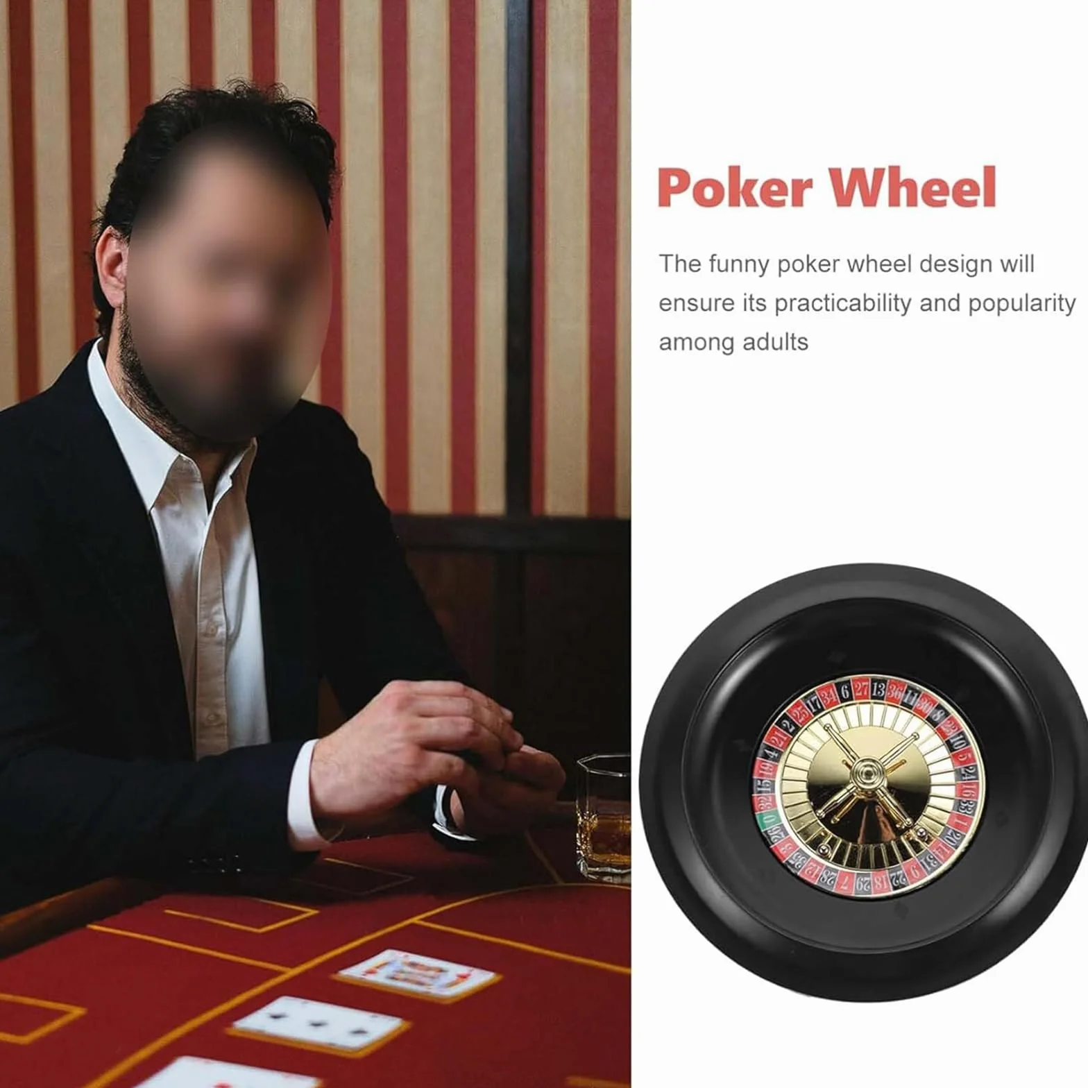 Generico Roulette Portatile per Casinò Ruota della Roulette in Legno Piatto Rotante Cuscinetti di Precisione di qualità del Casinò Torretta in Ottone Cromato Azione