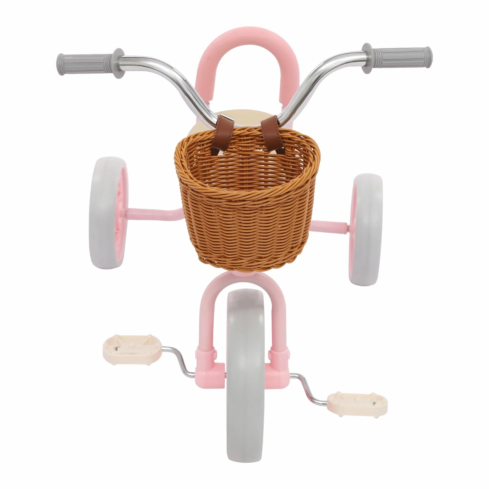 Triciclo per Bambini, Triciclo per Bambini con Pedali e Cestino, Triciclo per Imparare a Camminare per Bambini di 2-6 Anni (Rosa)