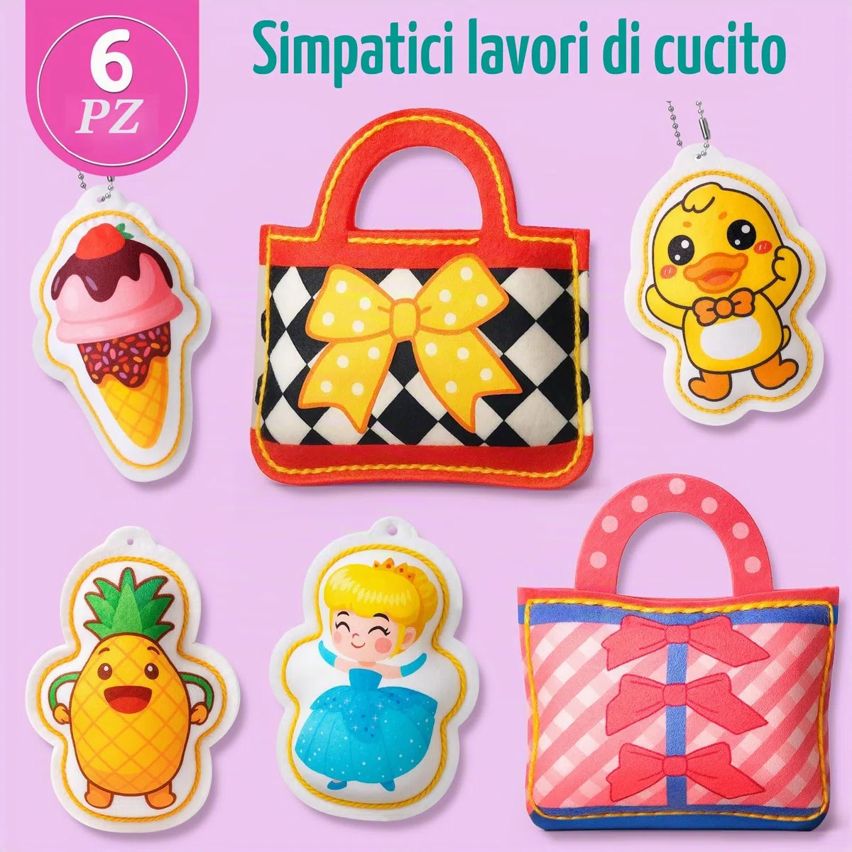 vamei Mini Macchina da Cucire Bambina, Sewing Machine Elettrica con Tessuti, Fili, Accessori Completi, Kit Cucito Bambini, Kit Lavoretti Creativi per Bambini, Regalo Bambina 3+ Anni