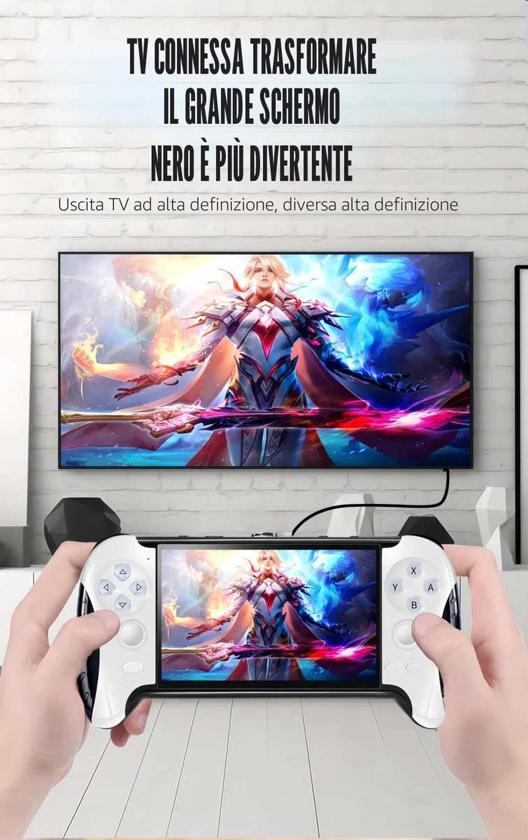 4,3 pollici Console di Videogiochi Portatile Design per Impugnature Creative Emulatori Multipli Output TV MP4/MP3/E-book Puzzle Casuale Retrò Videogiochi Regali di Compleanno/Vacanze