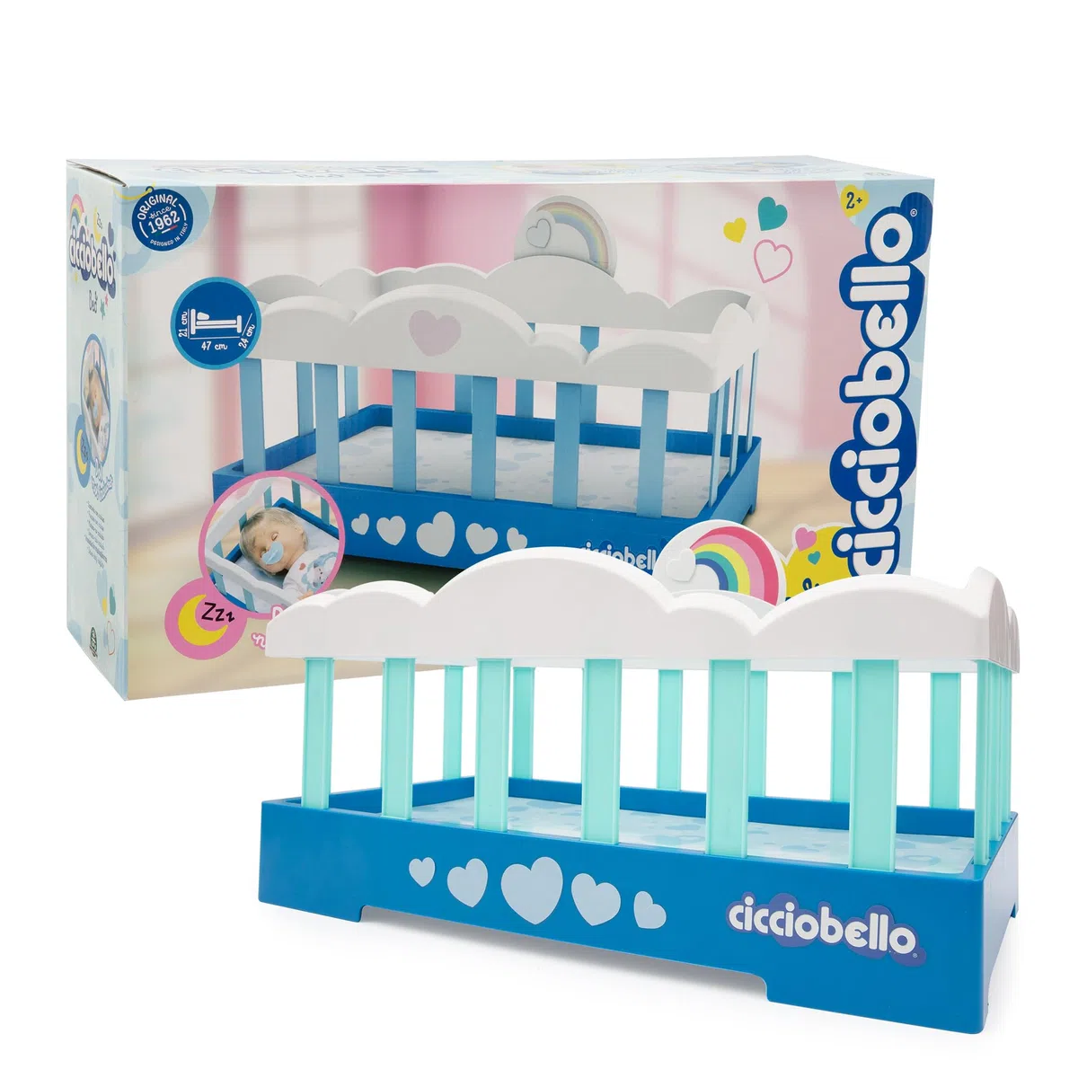 Cicciobello Lettino Originale - Lettino Per Bambola Con Spondina, Mobile Colorato, Dai 2 Anni