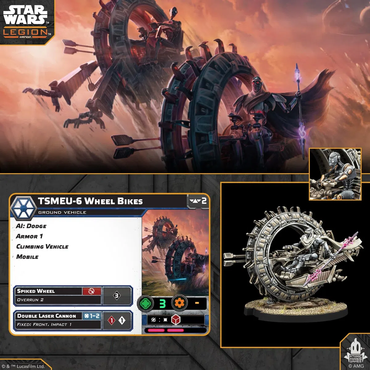 Asmodee, Star Wars: Legion – TSMEU-6 Personal Wheel Bikes (ruota), versione DE, espansione per tablet per 2 giocatori dai 14 anni in su, con tempo di riproduzione di 120-180 minuti, multilingue