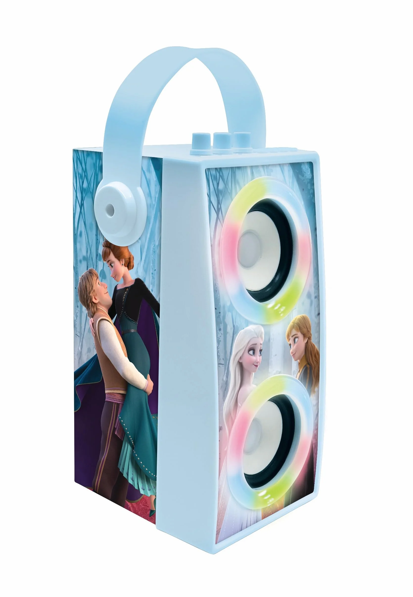 Lexibook Disney Frozen Altoparlante Bluetooth portatile con microfono, karaoke, luce, USB, batteria ricaricabile, blu/viola, BTP180FZZLXB
