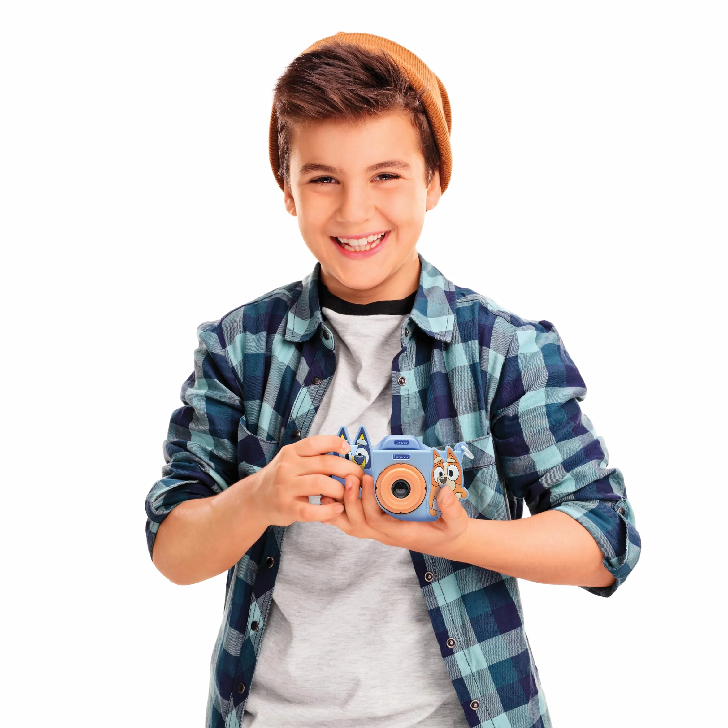 Lexibook Bluey, fotocamera 4-in-1 per bambini con protezione, funzioni foto, video, MP3 e giochi, 15 cornici per personalizzare le tue foto, include scheda di memoria da 8 GB, DJ078BY