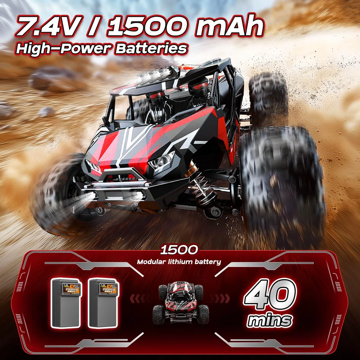 Macchina Telecomandata Professionale Brushless 1:14, RC Car 4WD 68 km/h con Roll Cage e Telaio Rinforzato, 2 Batterie 2S LiPo, Pneumatici Doppi, Macchina Radiocomandata Compatibile con 3S