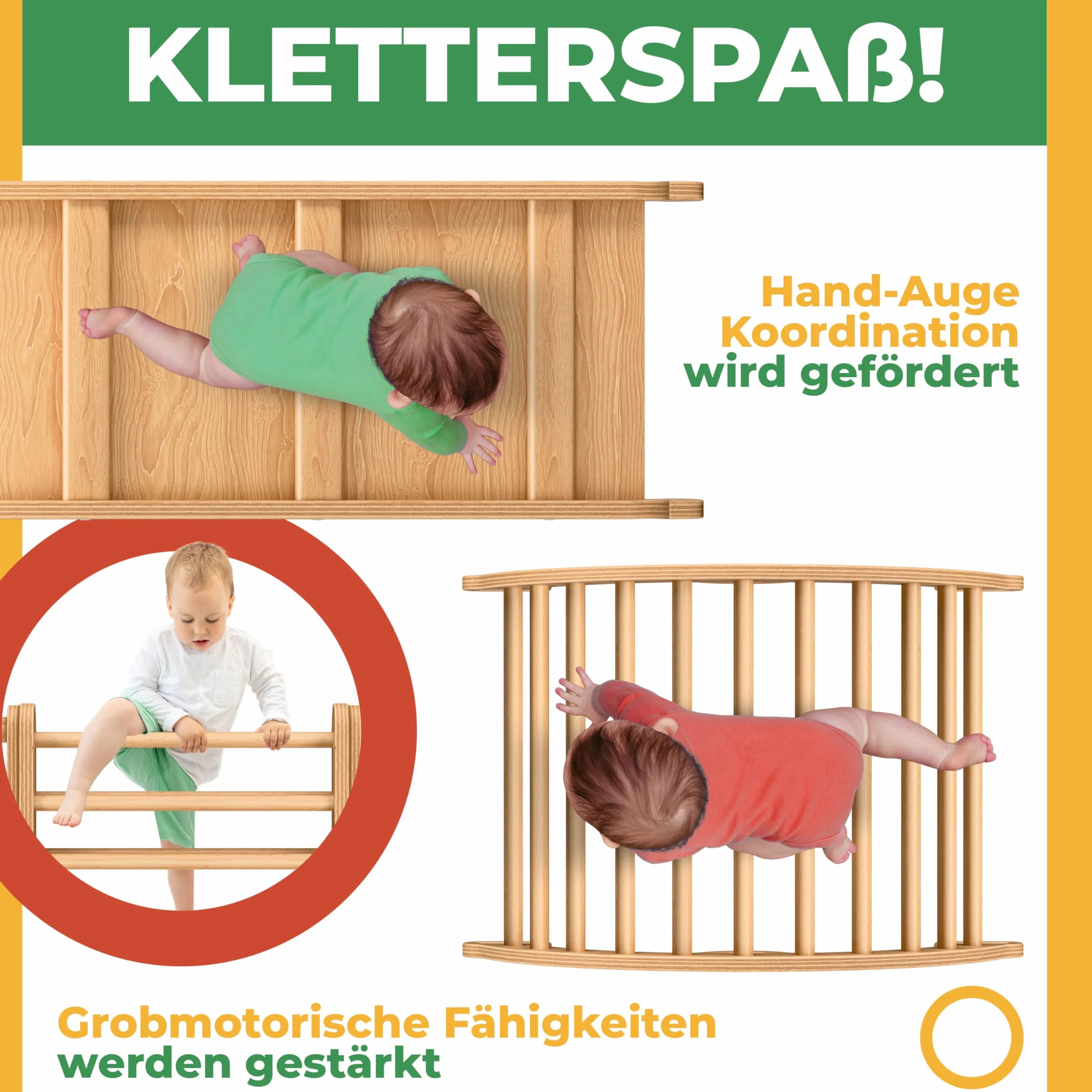 Kidiz Montessori Set di gioco 7 in 1 arrampicata scivolo triangolo legno cuscino lavagna orologio didattico