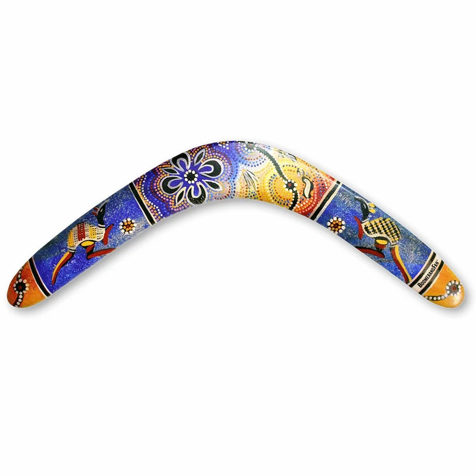 BoomerangFanABORIGINAL-R - Boomerang aborigeno per destrorsi, 44,5 cm