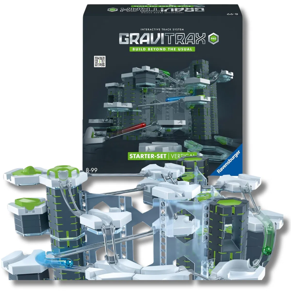 Ravensburger - GraviTrax Pro Starter-Set Vertical, Pista biglie 145 pezzi, Rompicapo bambini e adulti, Giochi bambini 8 anni e più, Gioco Interattivo STEM, Compatibile con tutti i GraviTrax