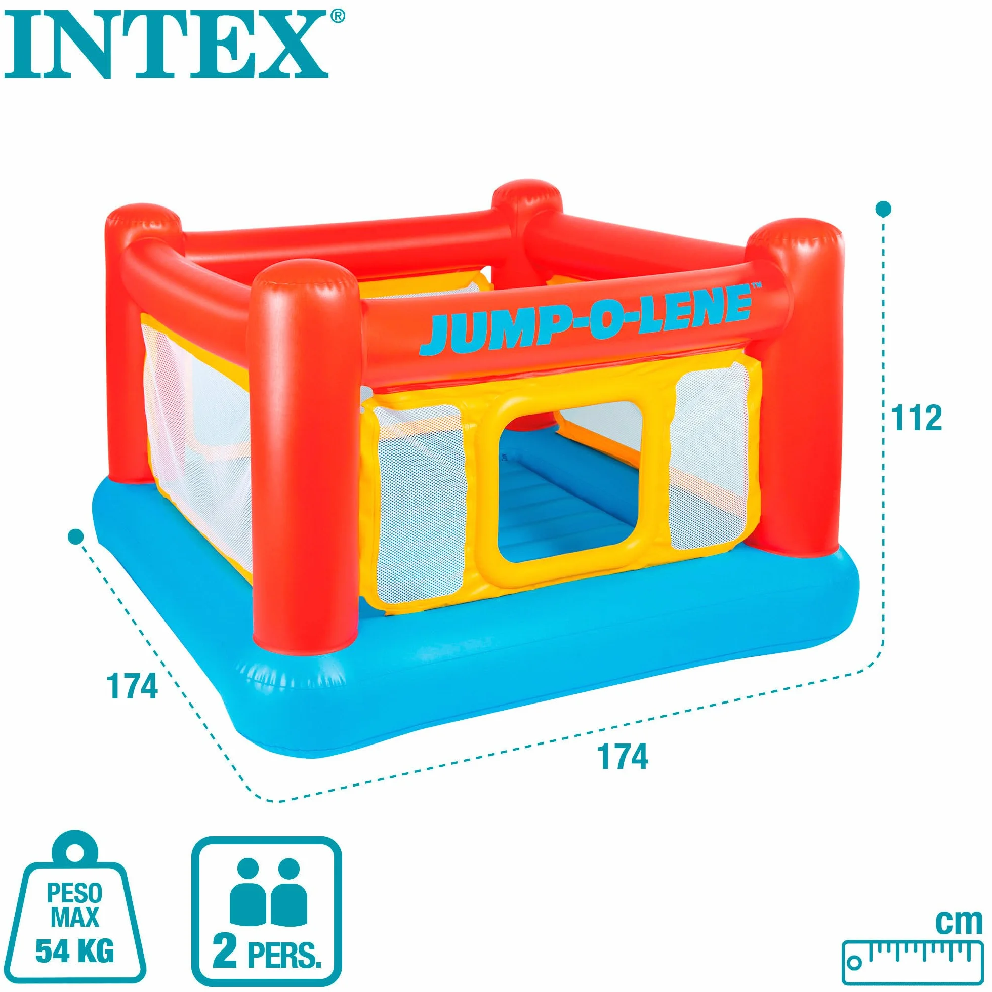Intex 48260NP - Playhouse Jump-O-Lene, Vinile, Multicolore, 174x174x112 cm