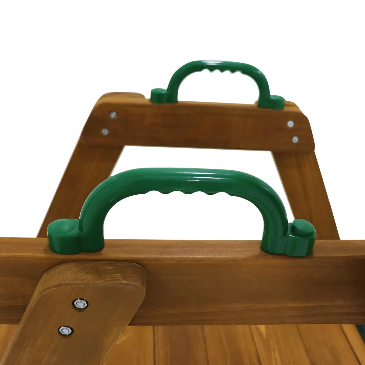 Altalena Doppia per Bambini con Scivolo e Scaletta, Struttura in Legno Massello per altalena da Esterno, Altalena per Due Persone 238,5 x 240 x 168,9 cm