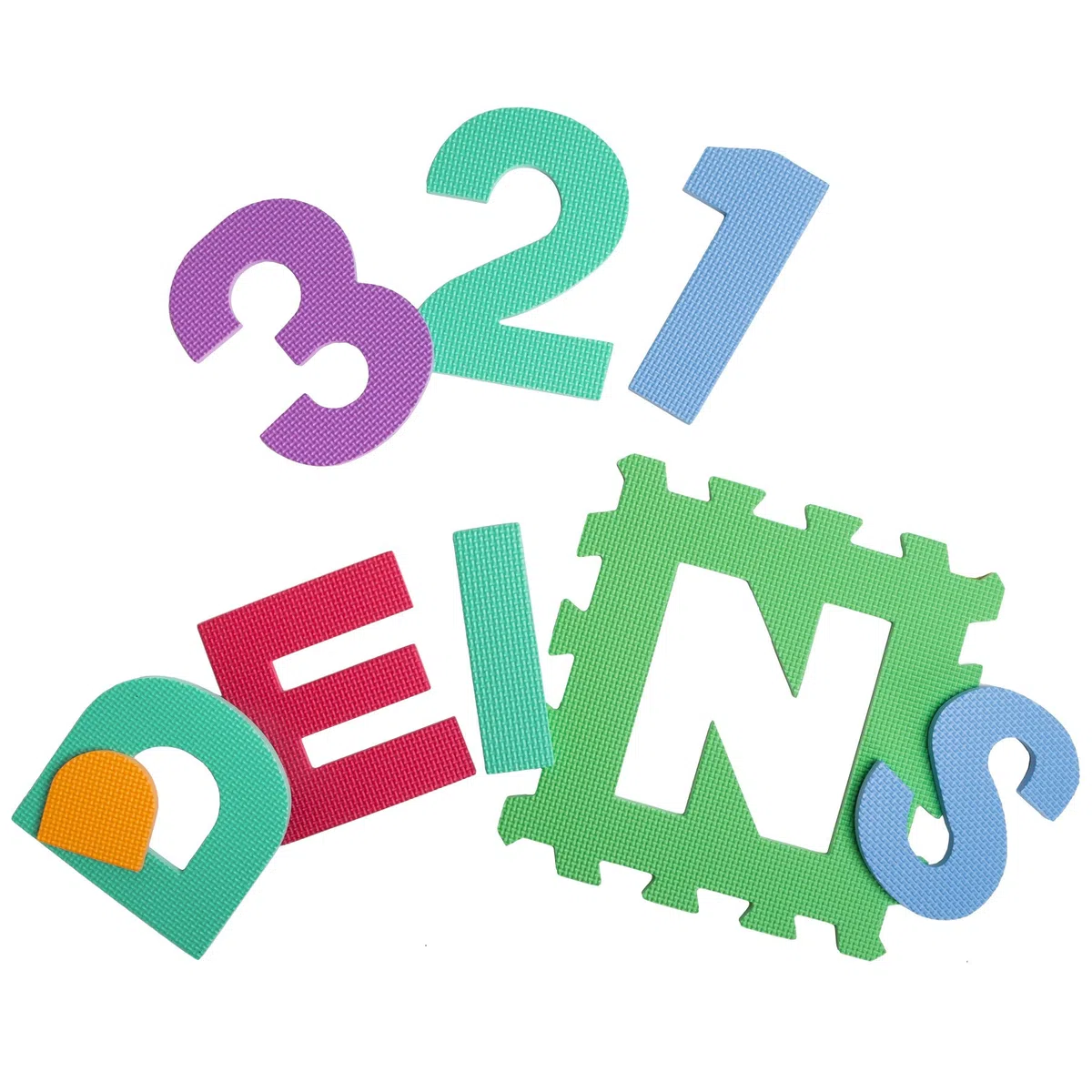 Tectake Tappeto Gioco Bambini Puzzle 189x189x1cm 86 pezzi Lettere e Numeri Gomma EVA Giochi Montessori
