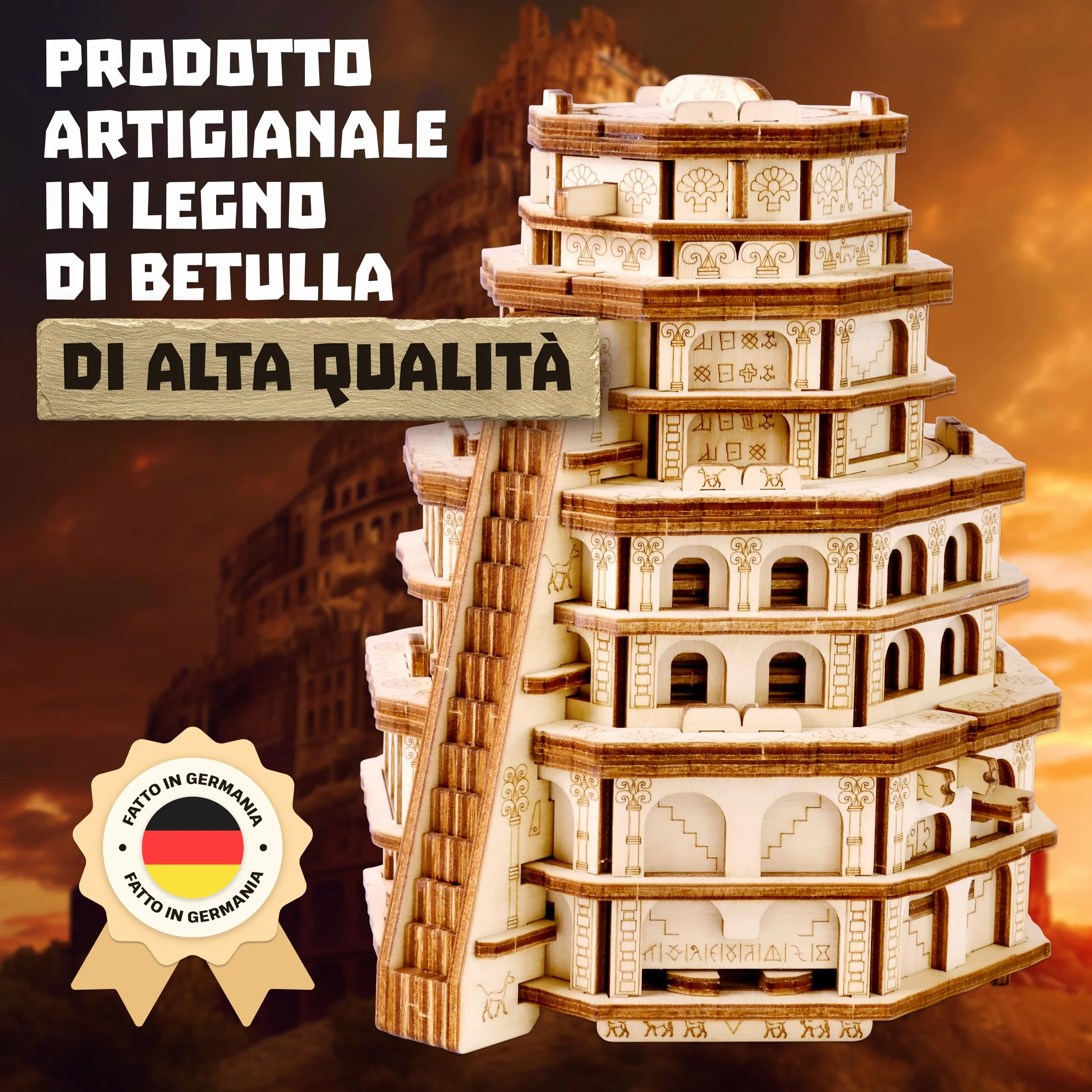 ESC WELT Quest Tower - Jeu de Puzzle Évasion 3D - Casse-tête Cérébral pour Adultes & Adolescents - Jeu d'Évasion Écologique en Bois - Jeu de Réflexion avec Compartiment Caché - Jeux de Société Puzzle