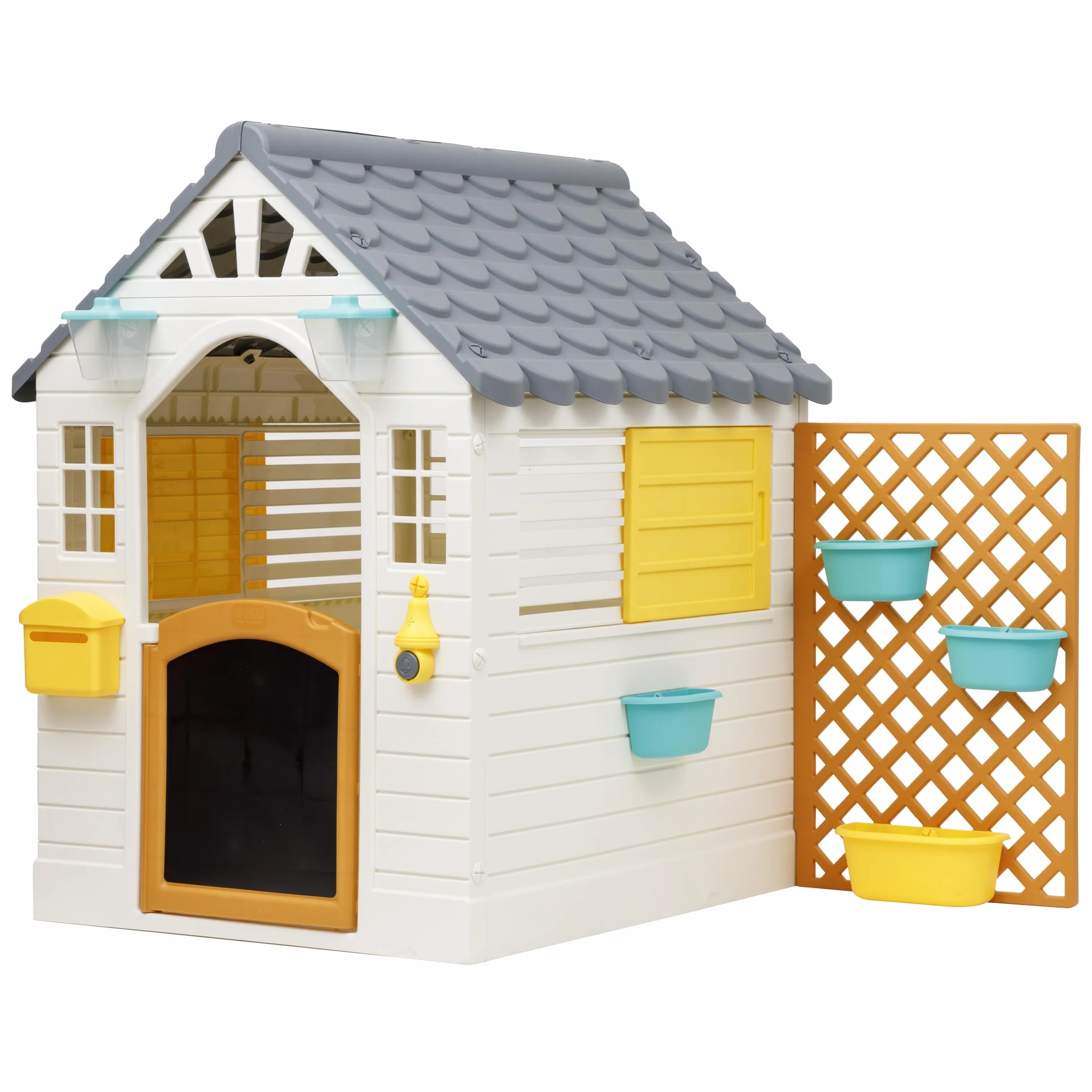 Baroni Toys Casetta da Giardino per Bambini con Staccionata, Plastica, 140x108x127 cm
