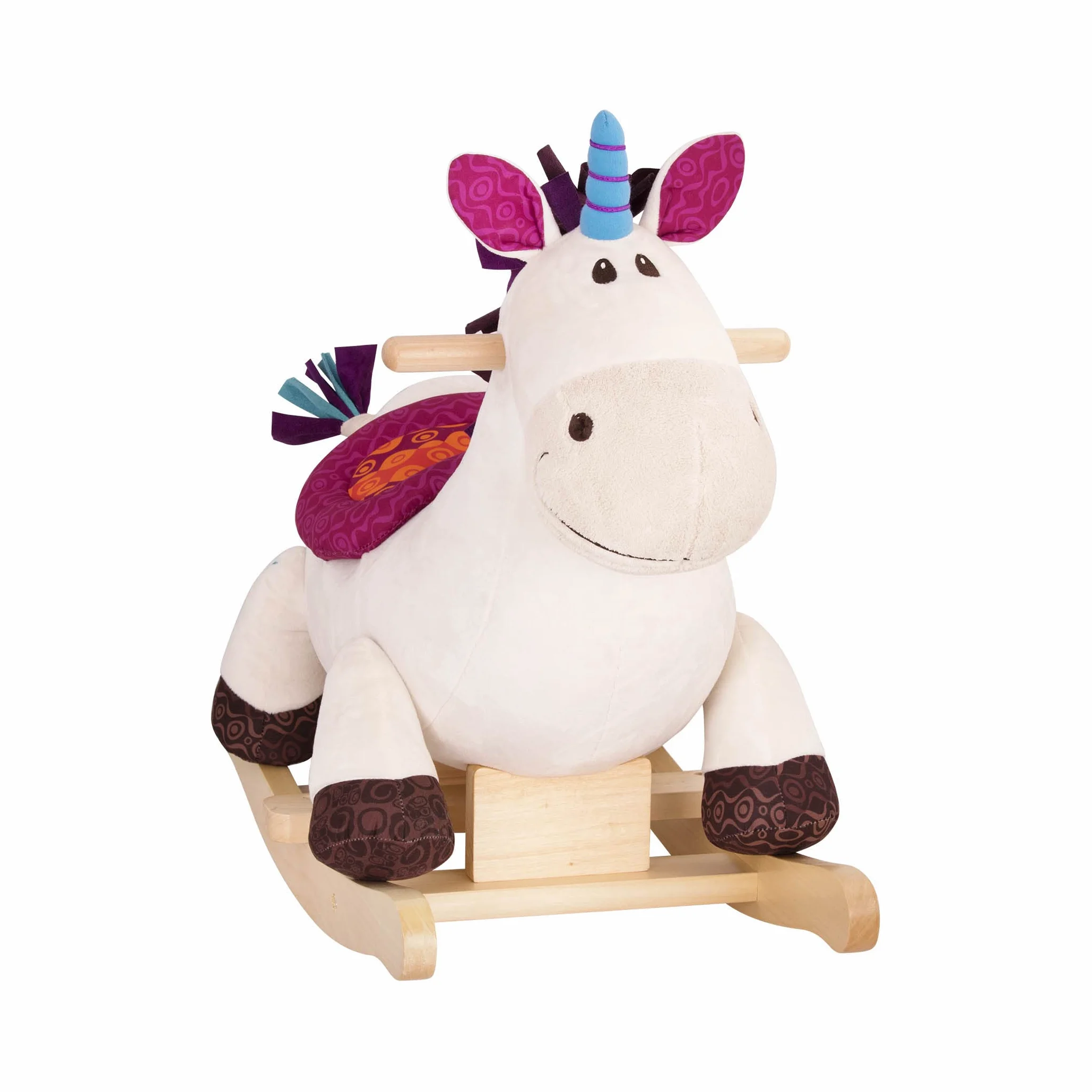 B. toys - Rodeo Rocker - Dilly-Dally - Unicorno Rocker - Unicorno a dondolo - Cavalcabile in legno - Giocattolo classico per bambini e ragazzi - 18 mesi +