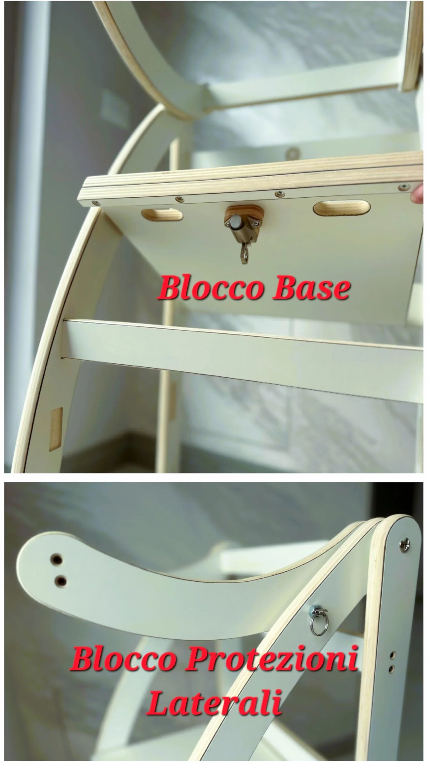 Learning Tower Richiudibile con Blocco per Bambini - Torre Montessori Regolabile su 3 Altezze e Richiudibile - Torre Montessoriana Richiudibile (Bianco, Standard)