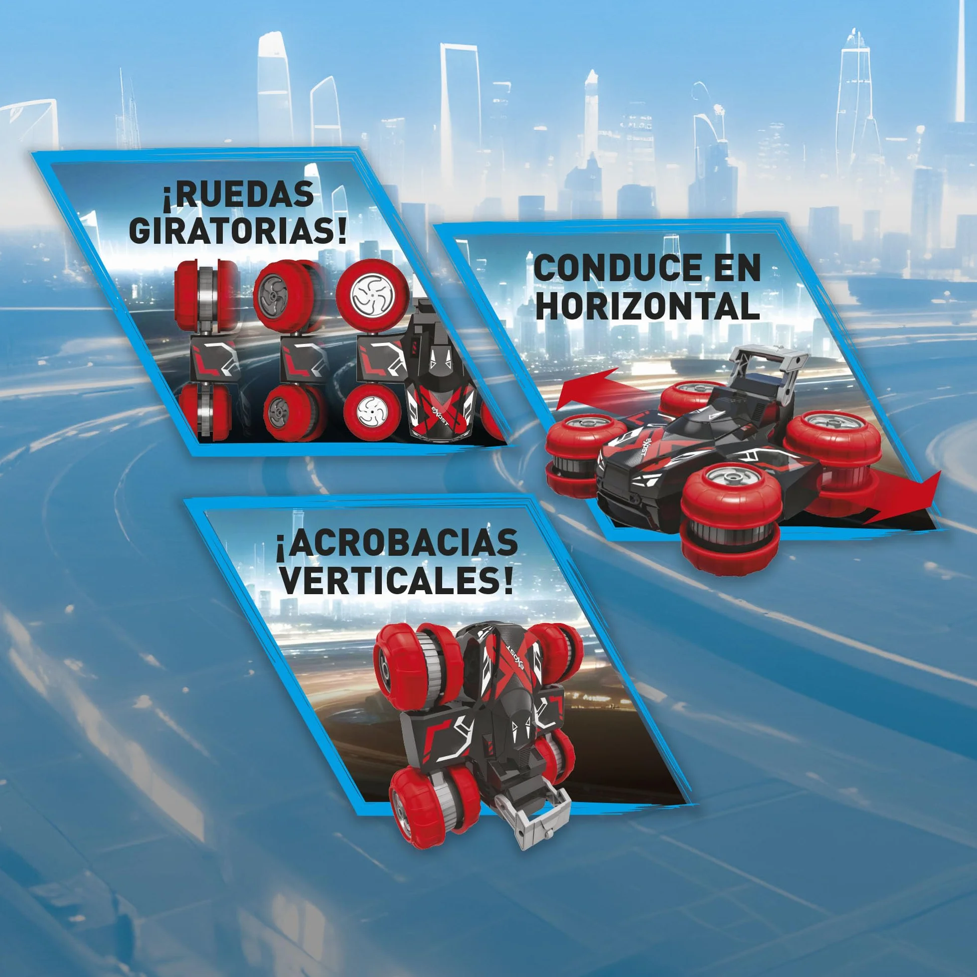 Bizak Exost Turbo Slide, auto acrobatica con ruote girevoli e portata fino a 25 metri + 5 anni (62000271)