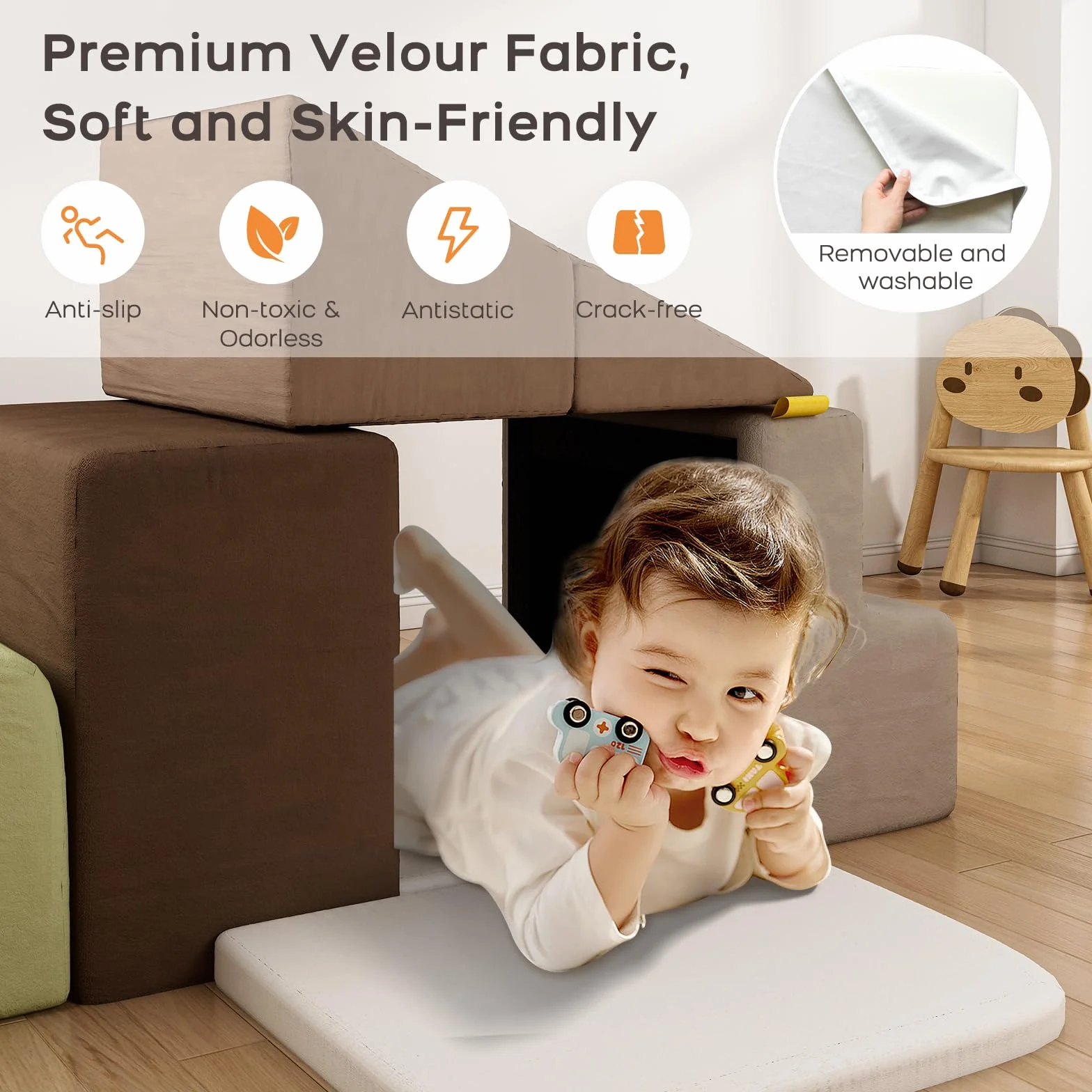 BanaSuper Blocchi di Schiuma per Bambini, Morbidi XXL, Certificati EN71, Giocattolo Montessori, Custodia Lavabile, Set di Gioco Morbido