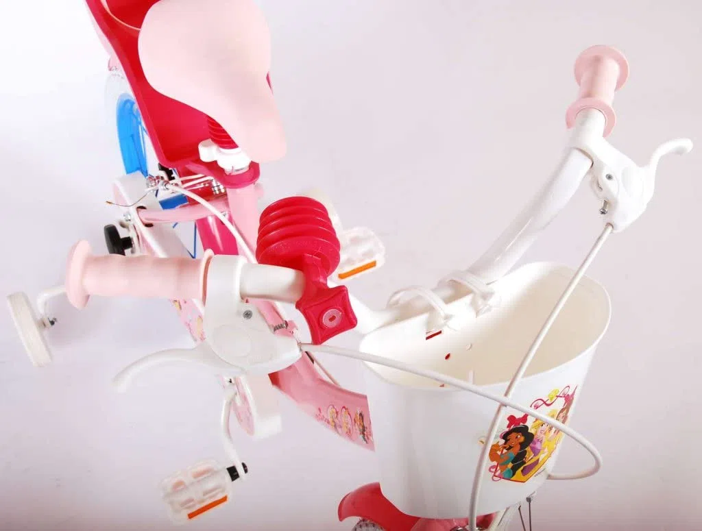 Bicicletta per bambini Disney Princess 16 pollici con cestino e portabambole