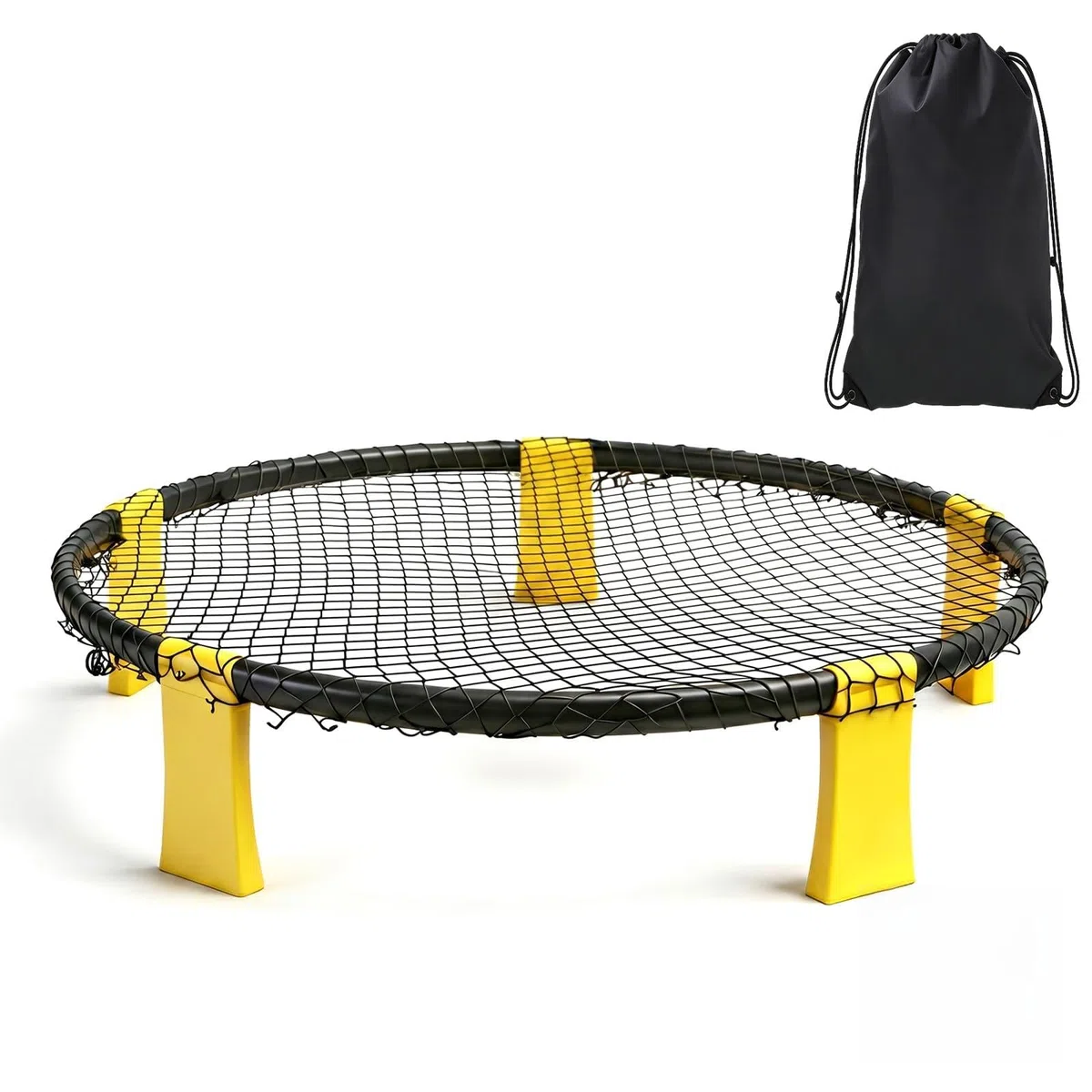 Set Roundnet Completo con 3 Palline, Rete, Pompa e Borsa da Trasporto, Gioco da Spiaggia e Giardino per 2-6 Giocatori
